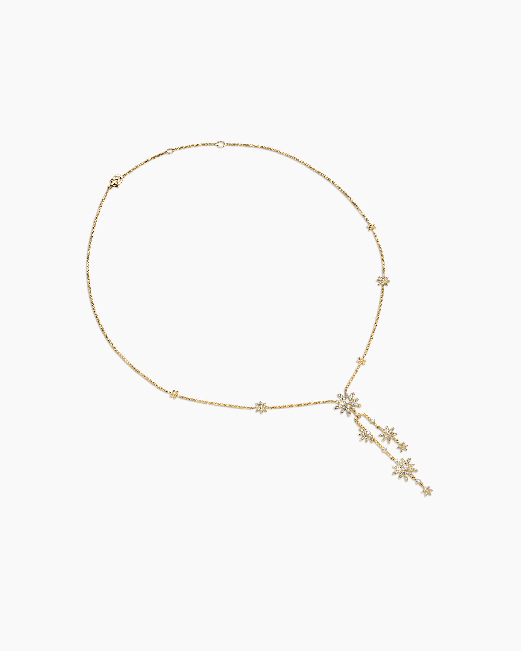Starburst Cluster Necklace in 18K Yellow Gold with Diamonds, 66mm - Image 3