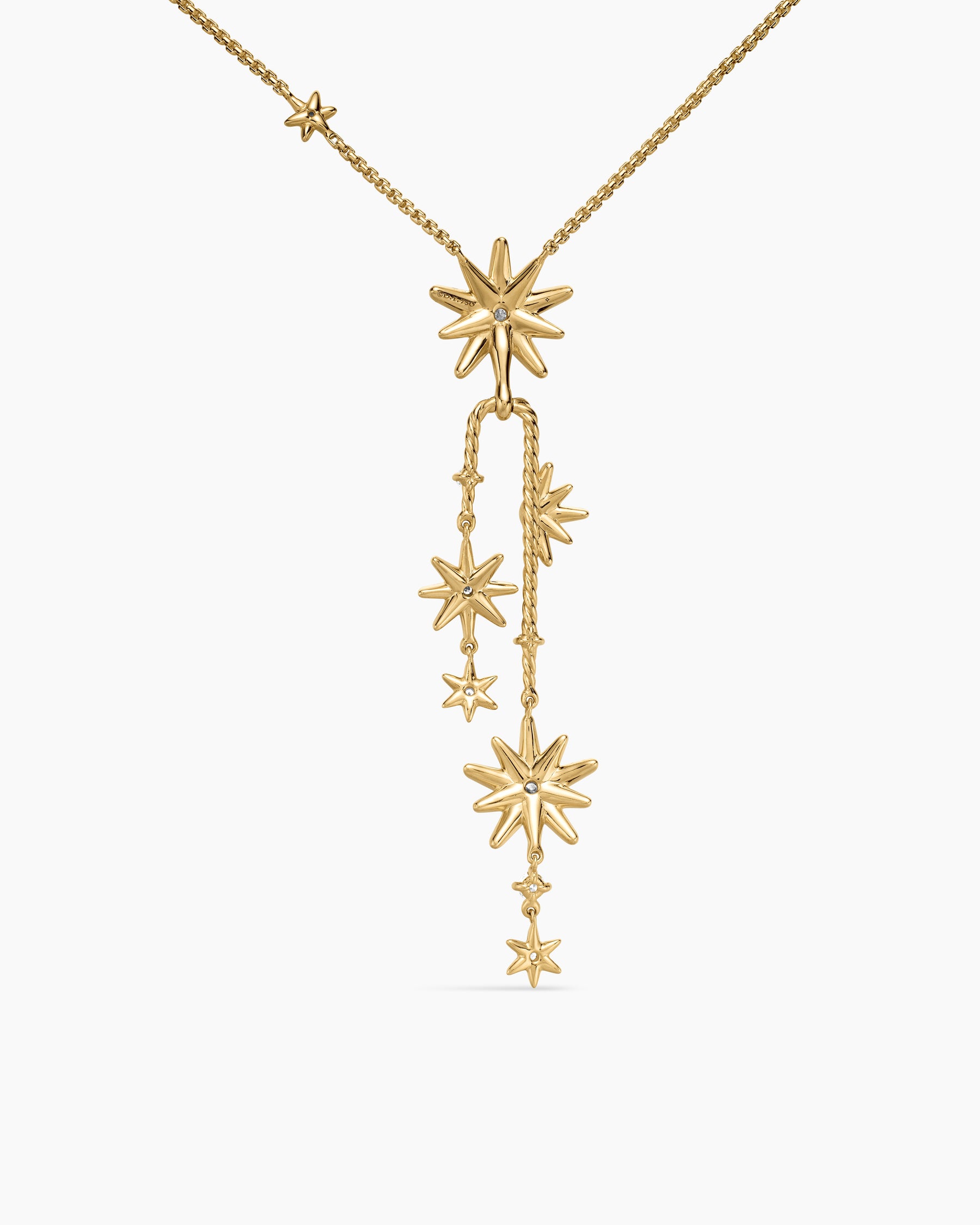 Starburst Cluster Necklace in 18K Yellow Gold with Diamonds, 66mm - Image 4