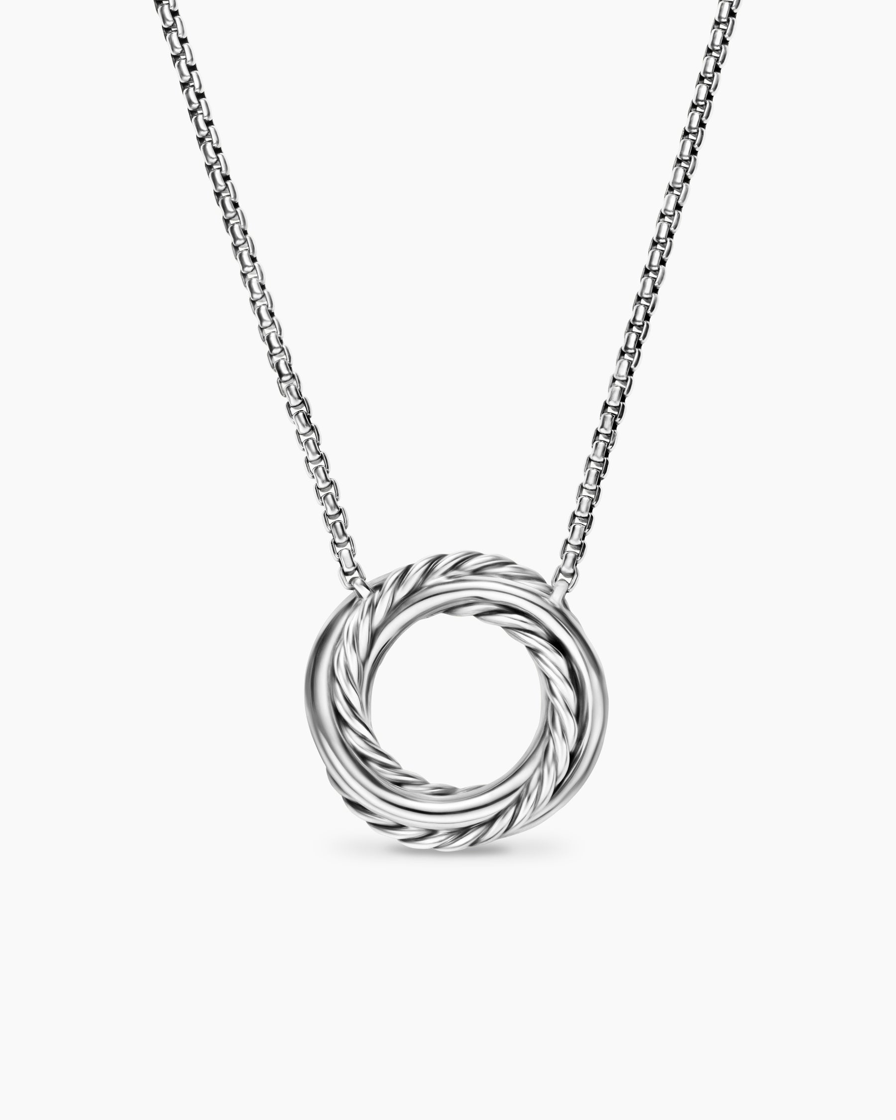 Crossover Pendant Necklace in Sterling Silver with 18K Yellow Gold and Diamonds, 14.5mm - Image 4