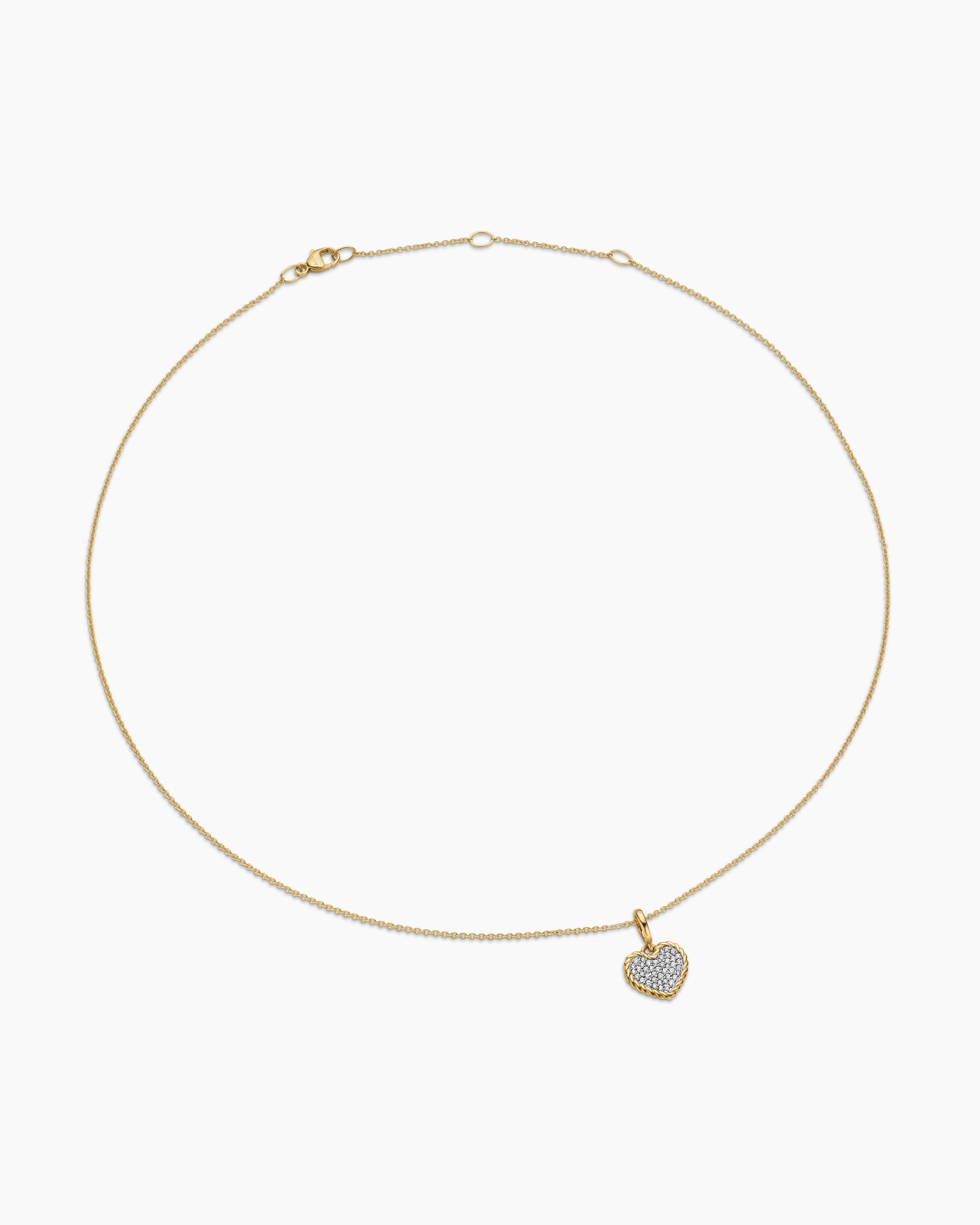 Cable Collectibles Pavé Plate Heart Necklace in 18K Yellow Gold with Diamonds, 11.5mm - Image 3