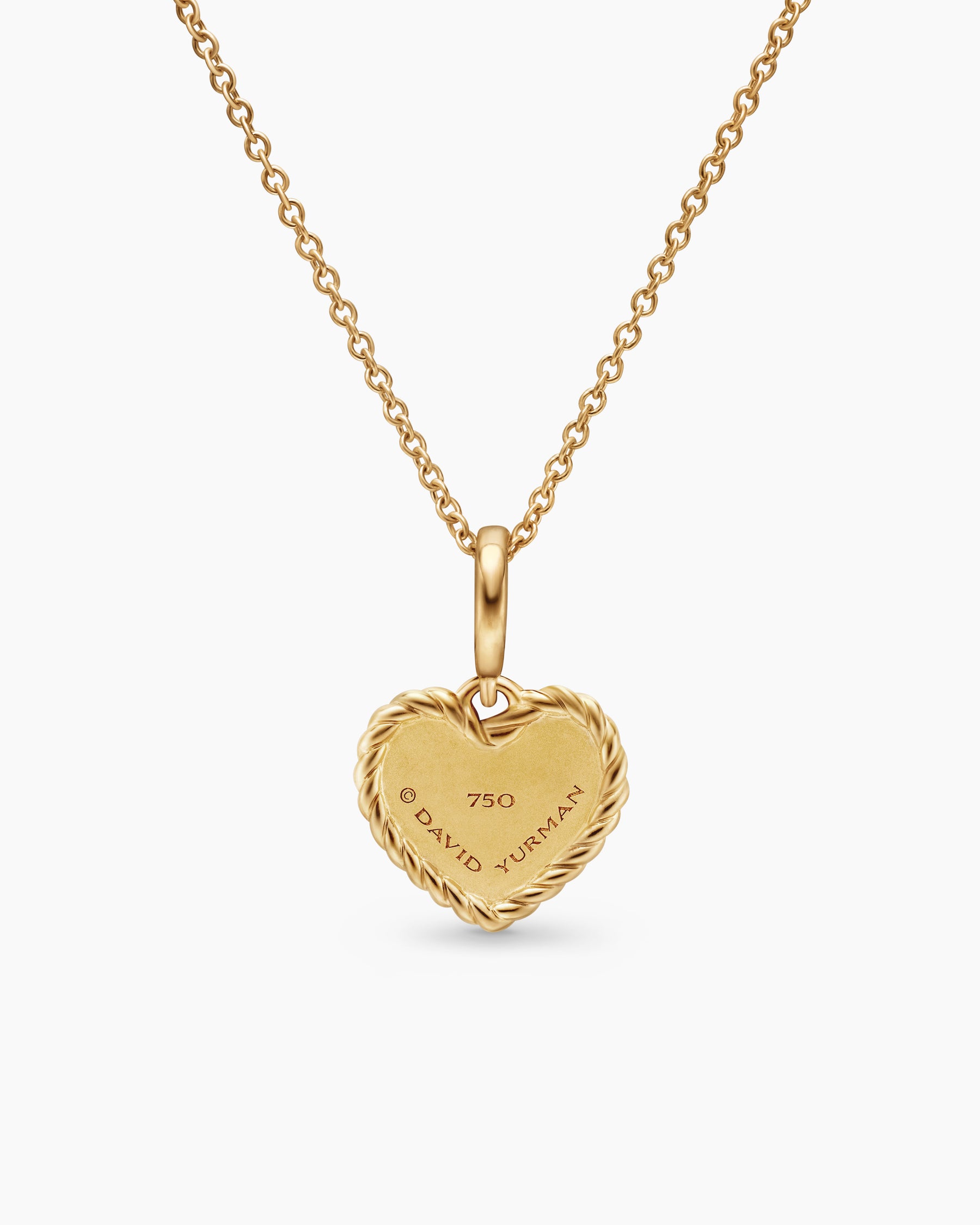 Cable Collectibles Pavé Plate Heart Necklace in 18K Yellow Gold with Diamonds, 11.5mm - Image 4