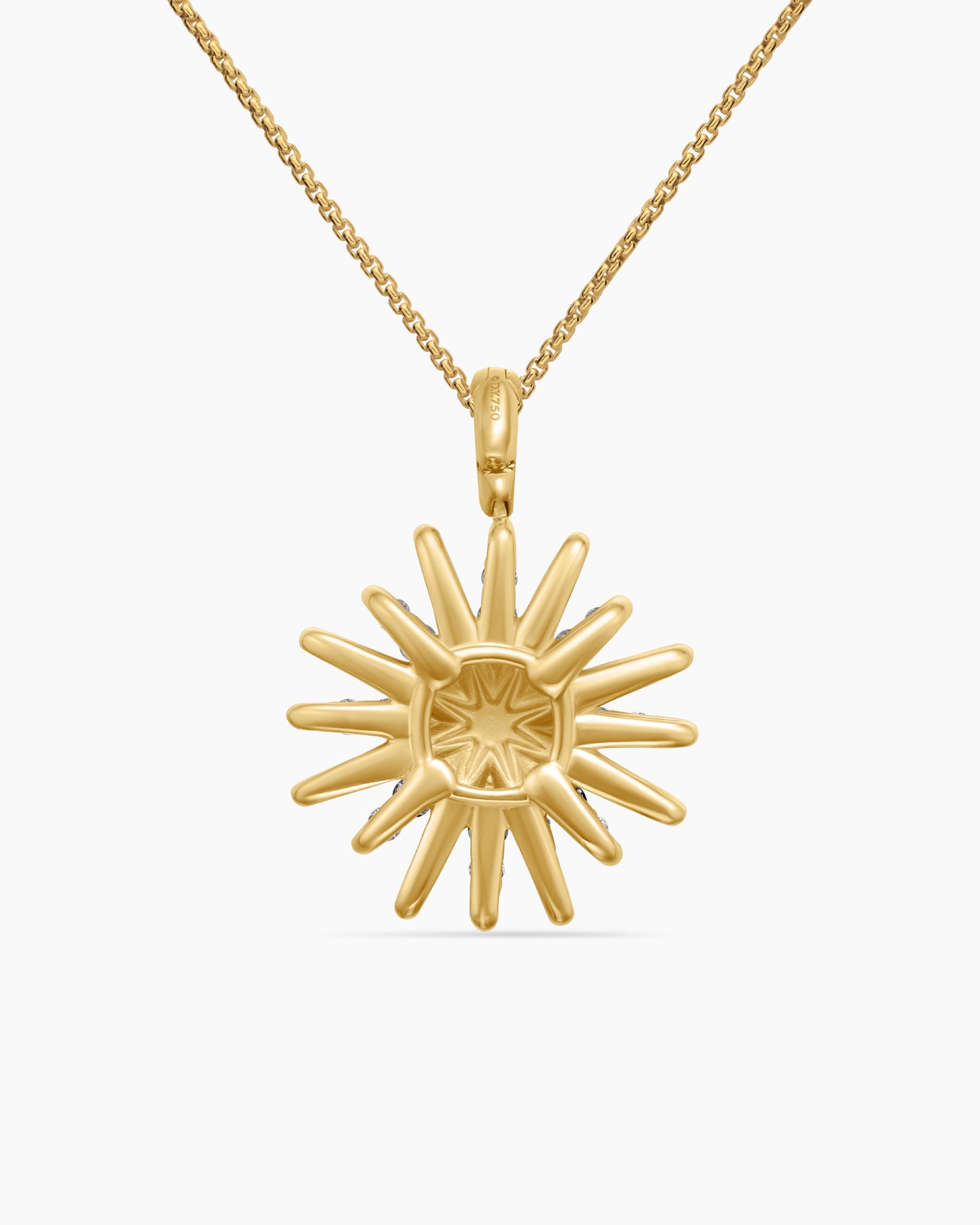 Starburst Pendant Necklace in 18K Yellow Gold with Diamonds, 20mm - Image 4