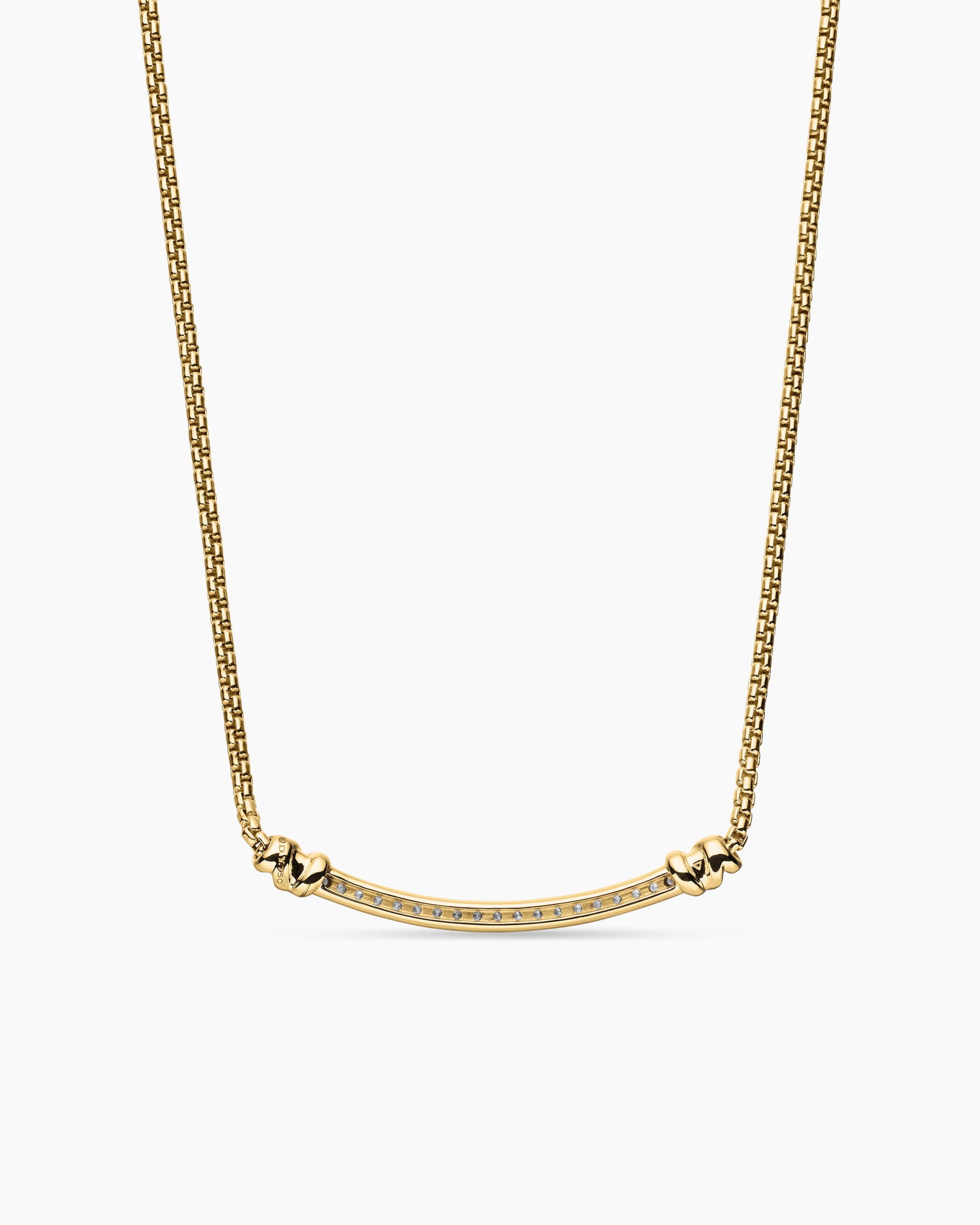 Petite Helena Wrap Station Necklace in 18K Yellow Gold with Diamonds, 29mm - Image 4