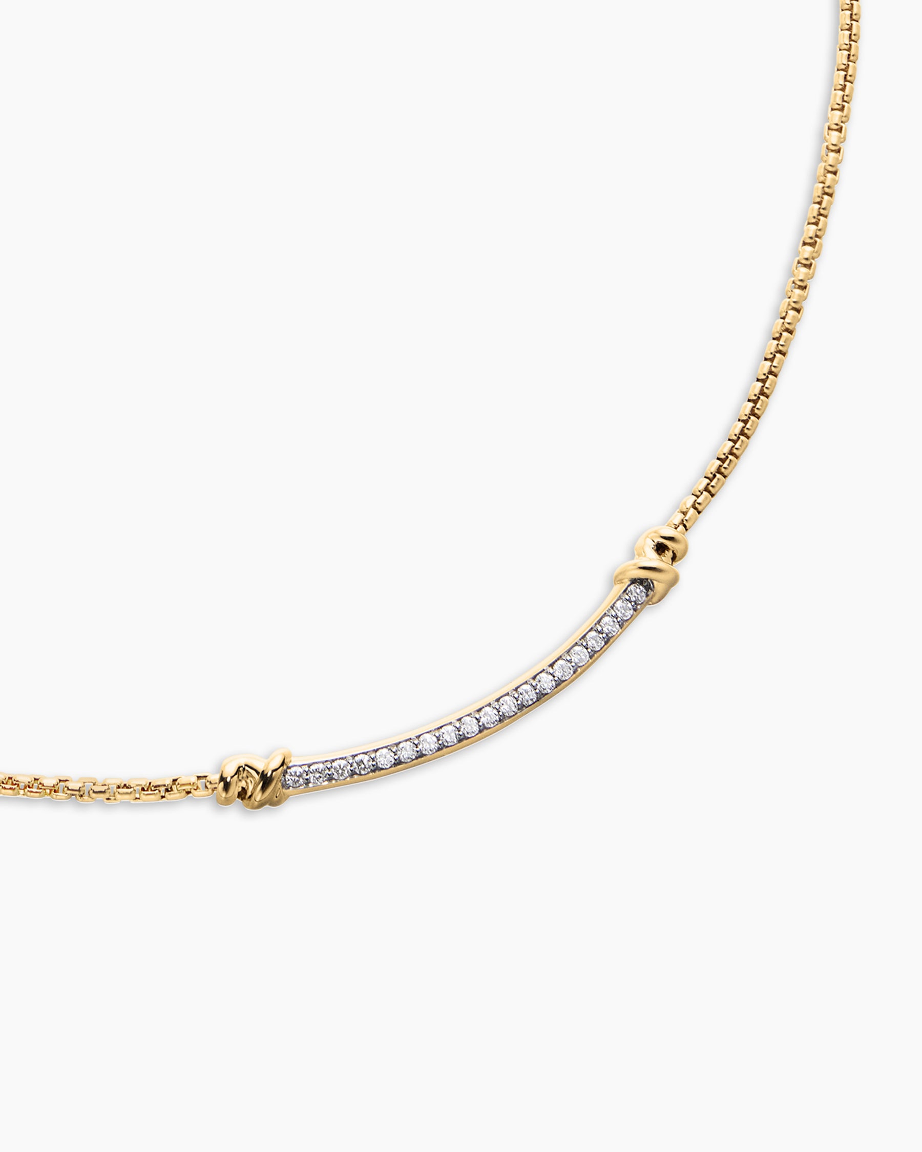 Petite Helena Wrap Station Necklace in 18K Yellow Gold with Diamonds, 29mm - Image 5