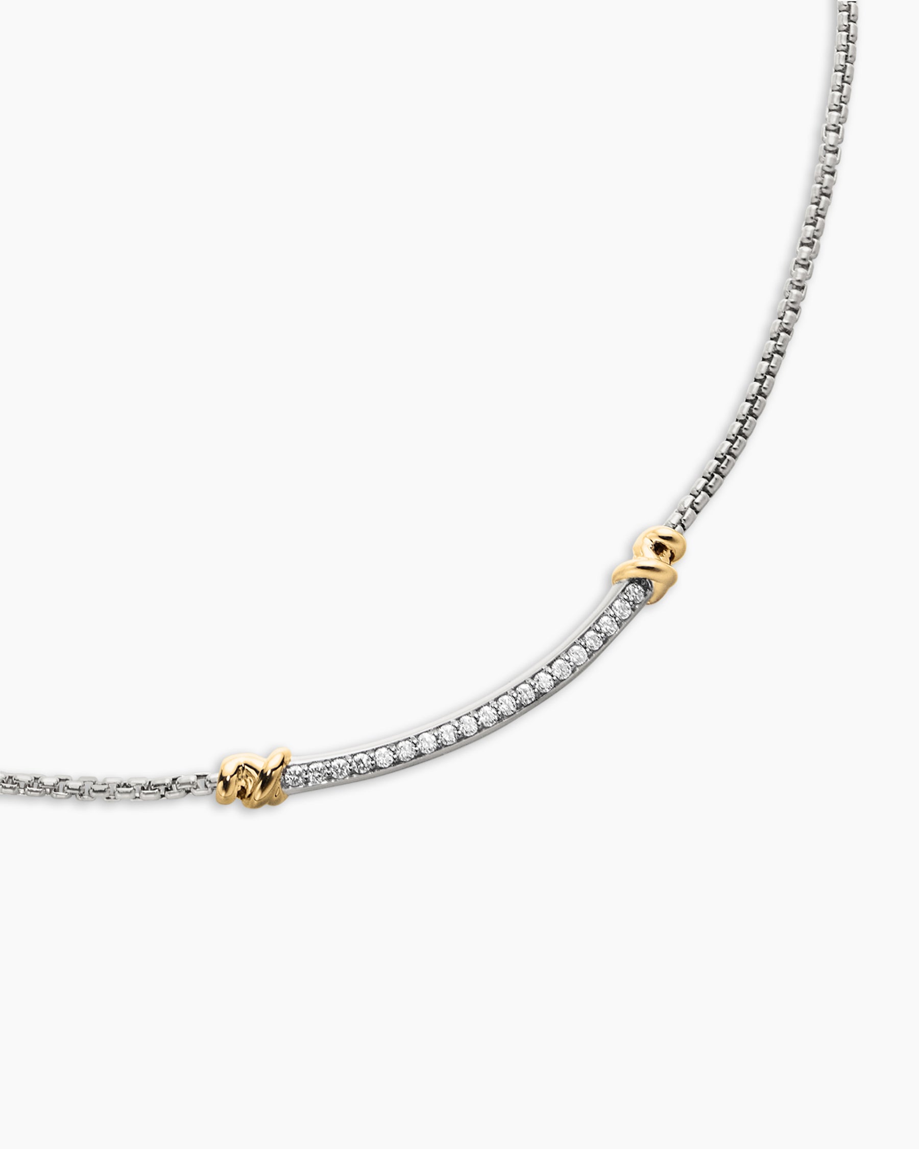 Petite Helena Wrap Station Necklace in Sterling Silver with 18K Yellow Gold and Diamonds, 29mm - Image 5