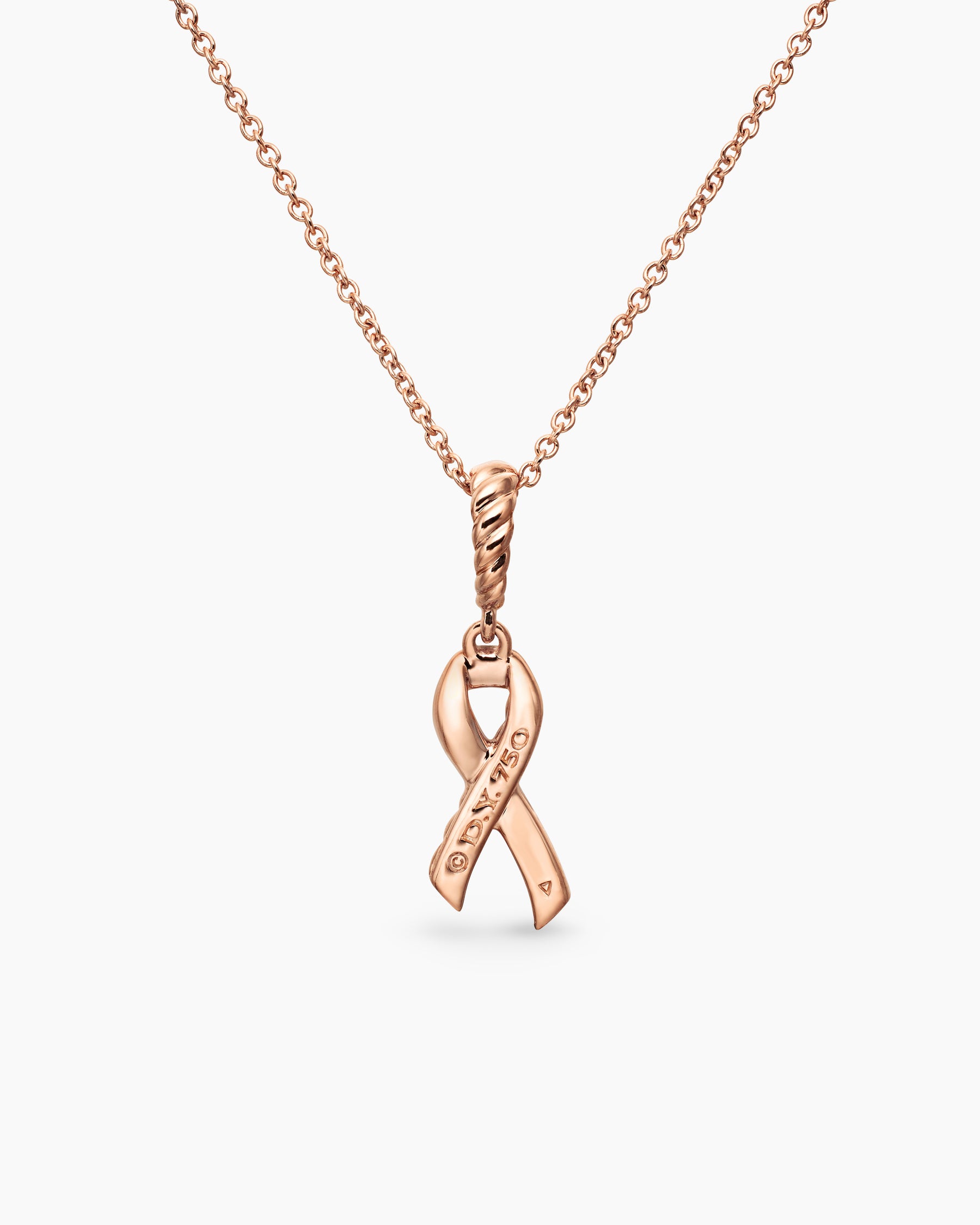 Cable Collectibles Ribbon Necklace in 18K Rose Gold with Pavé Pink Sapphires, 15.7mm - Image 4