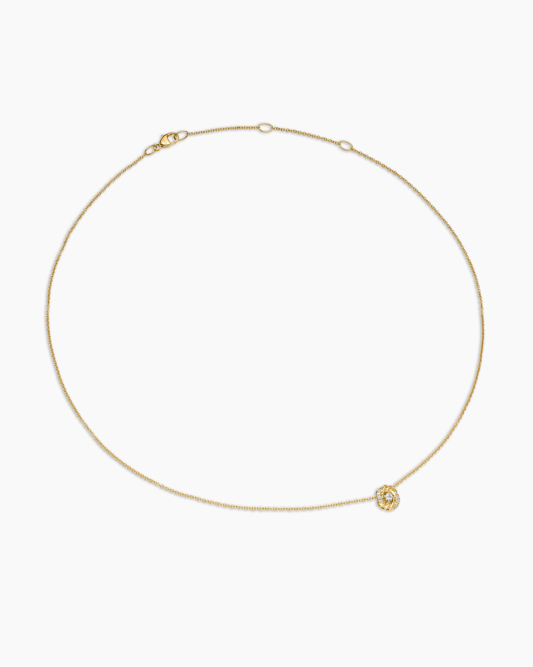 Petite Infinity Pendant Necklace in 18K Yellow Gold with Diamonds, 8mm - Image 3