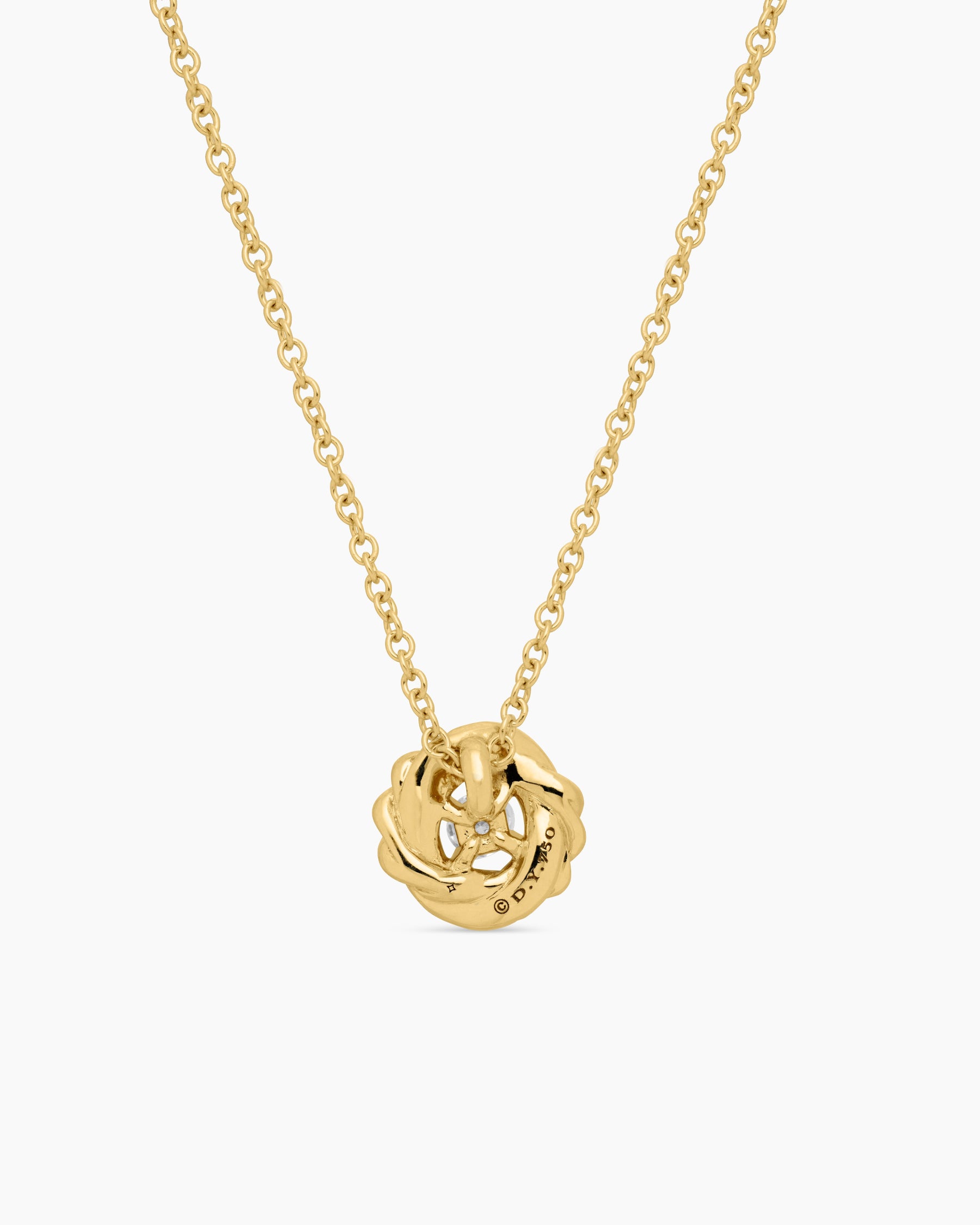 Petite Infinity Pendant Necklace in 18K Yellow Gold with Diamonds, 8mm - Image 4
