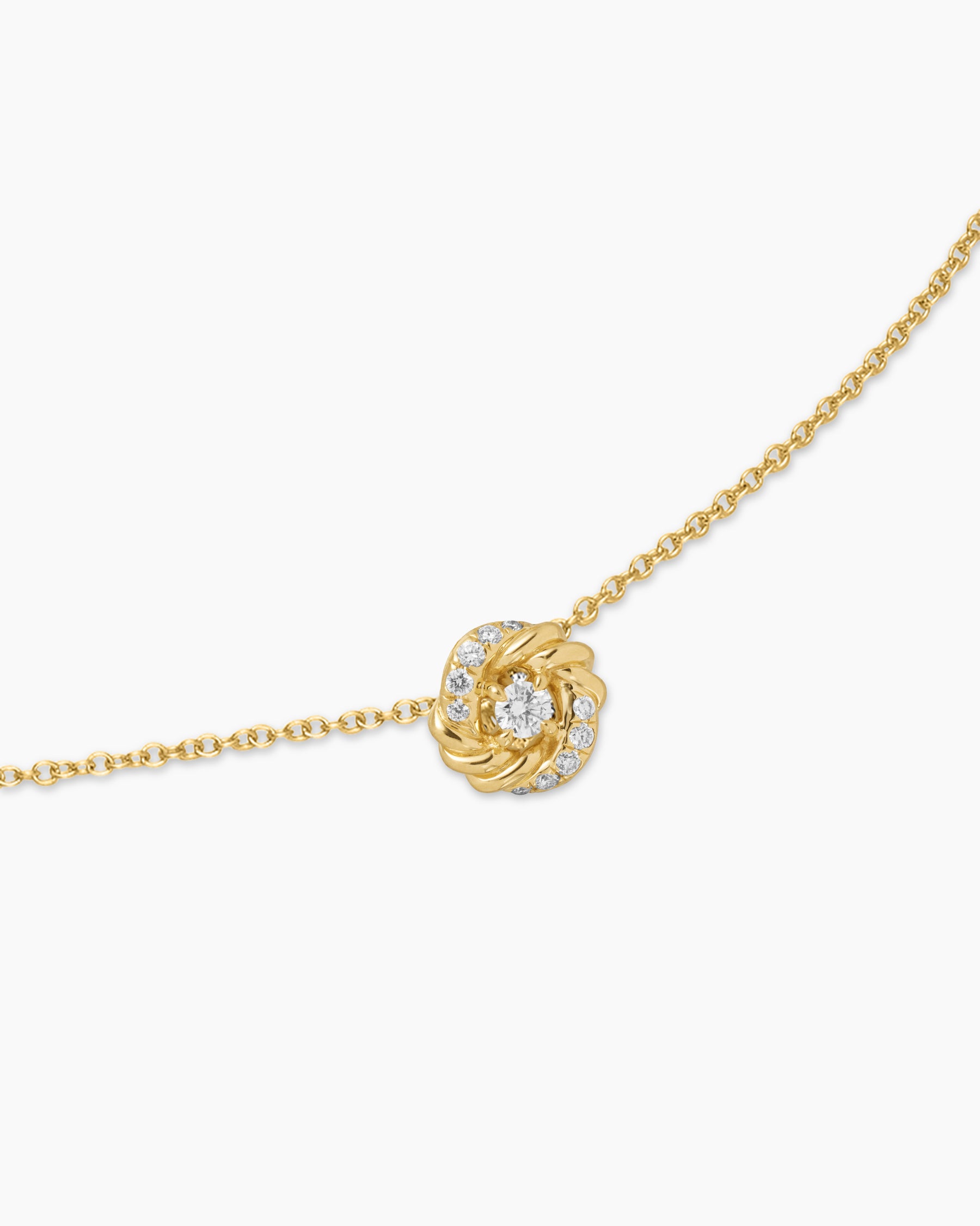 Petite Infinity Pendant Necklace in 18K Yellow Gold with Diamonds, 8mm - Image 5