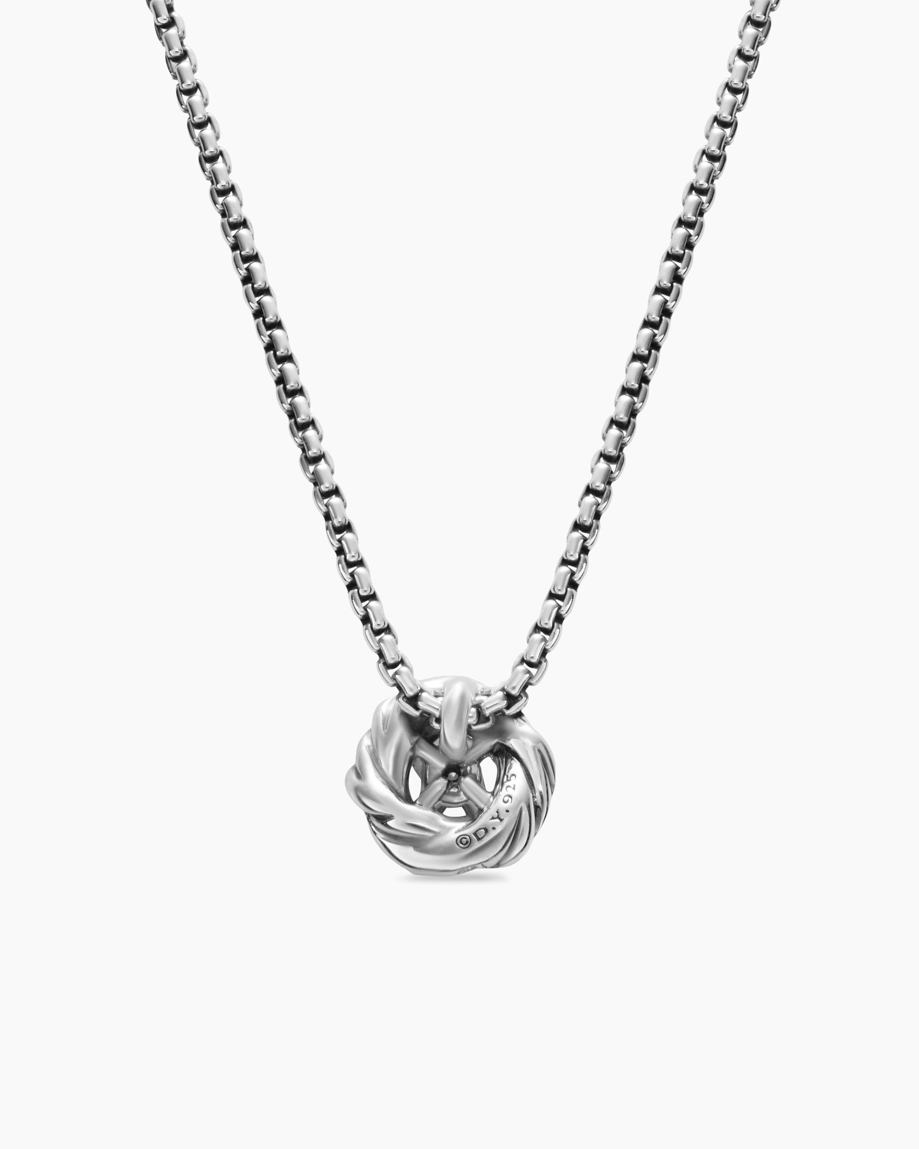 Petite Infinity Pendant Necklace in Sterling Silver with Diamonds, 8mm - Image 3