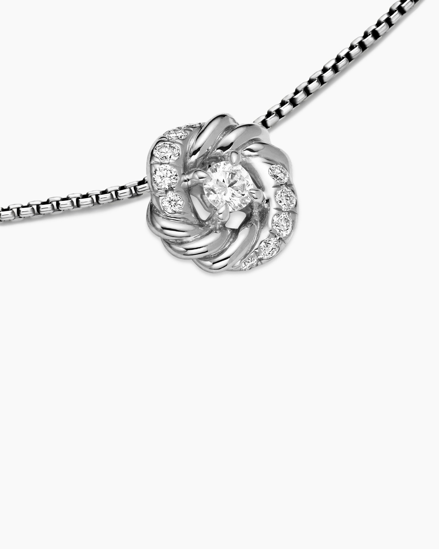 Petite Infinity Pendant Necklace in Sterling Silver with Diamonds, 8mm - Image 4