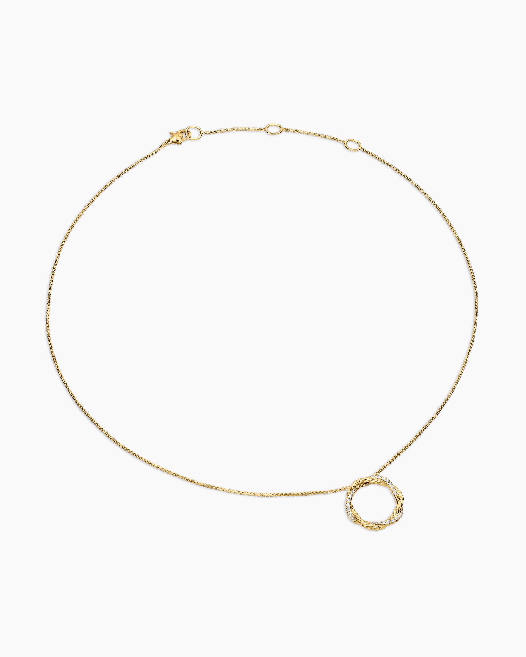 Petite Infinity Pendant Necklace in 18K Yellow Gold with Diamonds, 18mm - Image 3