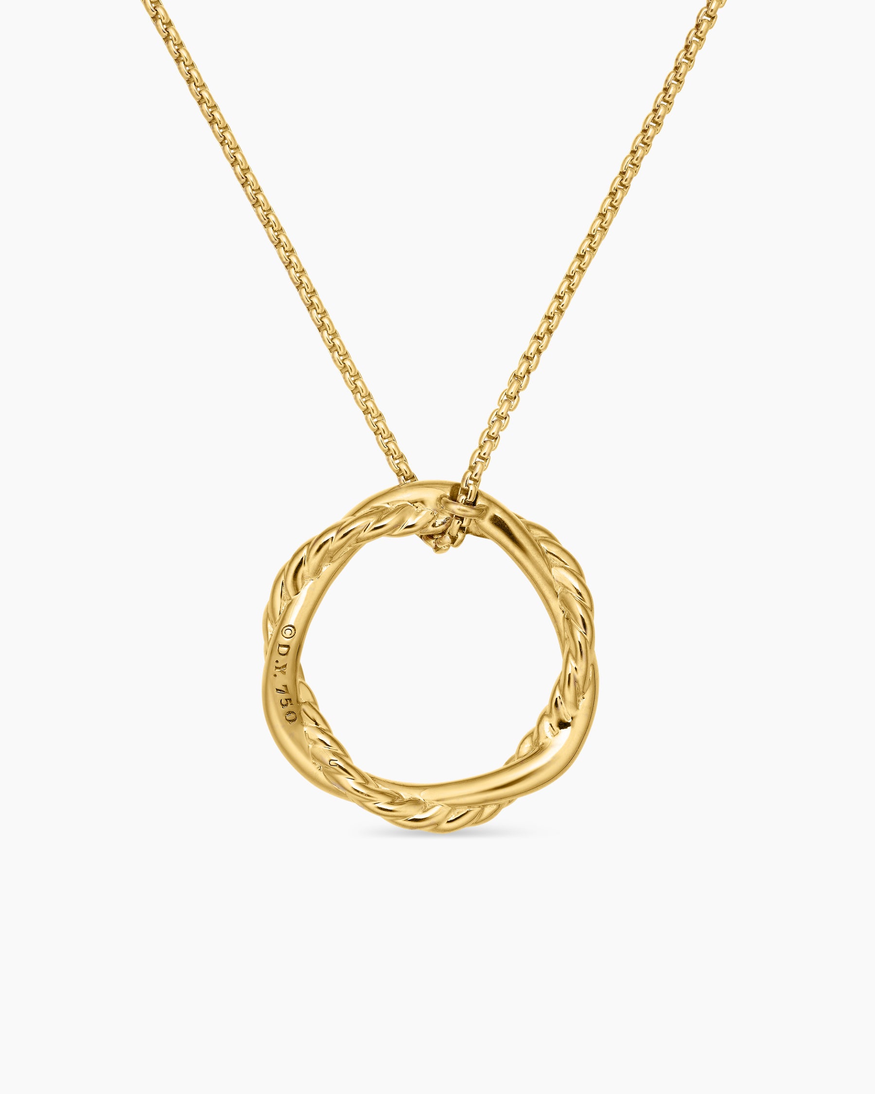 Petite Infinity Pendant Necklace in 18K Yellow Gold with Diamonds, 18mm - Image 4