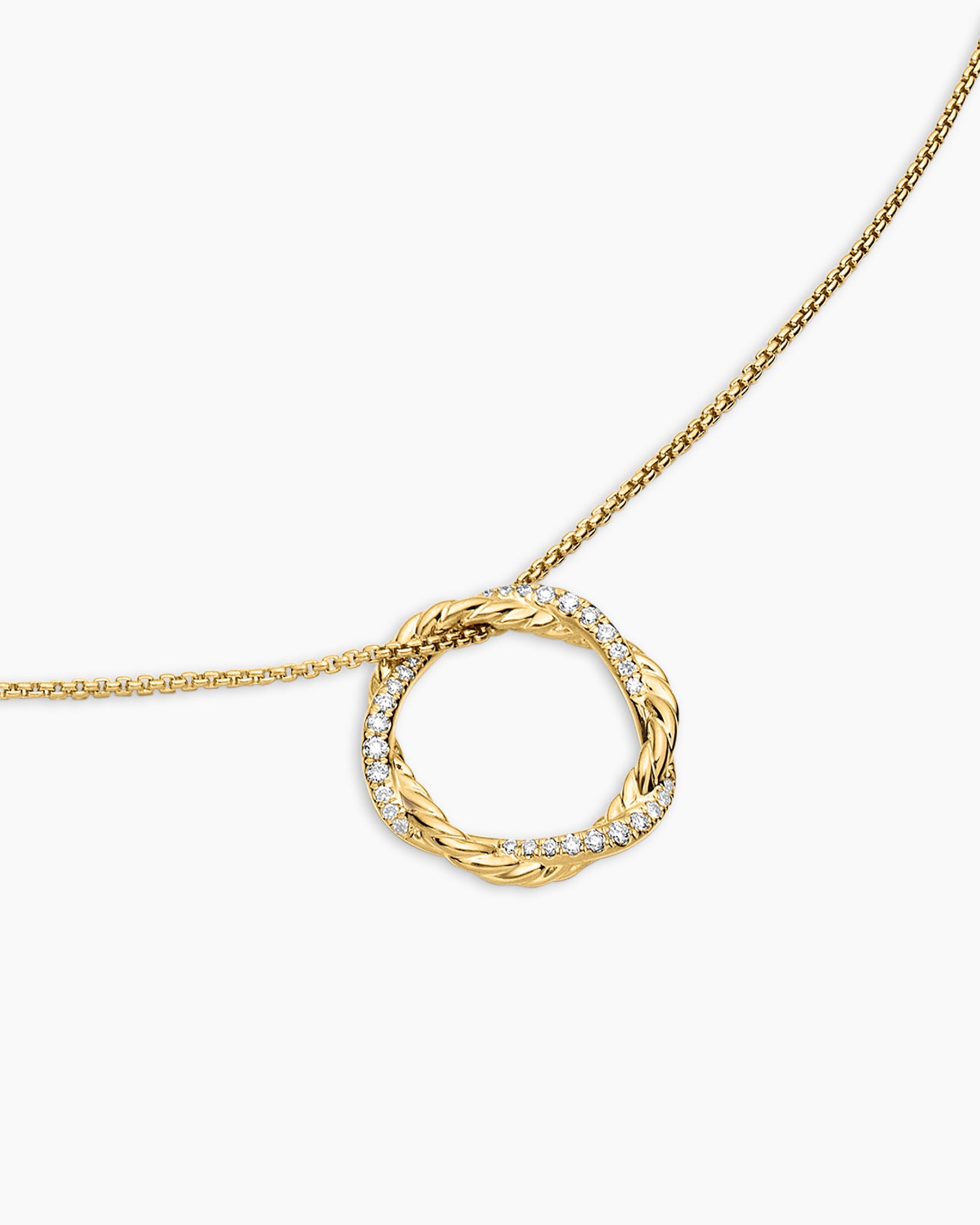 Petite Infinity Pendant Necklace in 18K Yellow Gold with Diamonds, 18mm - Image 5