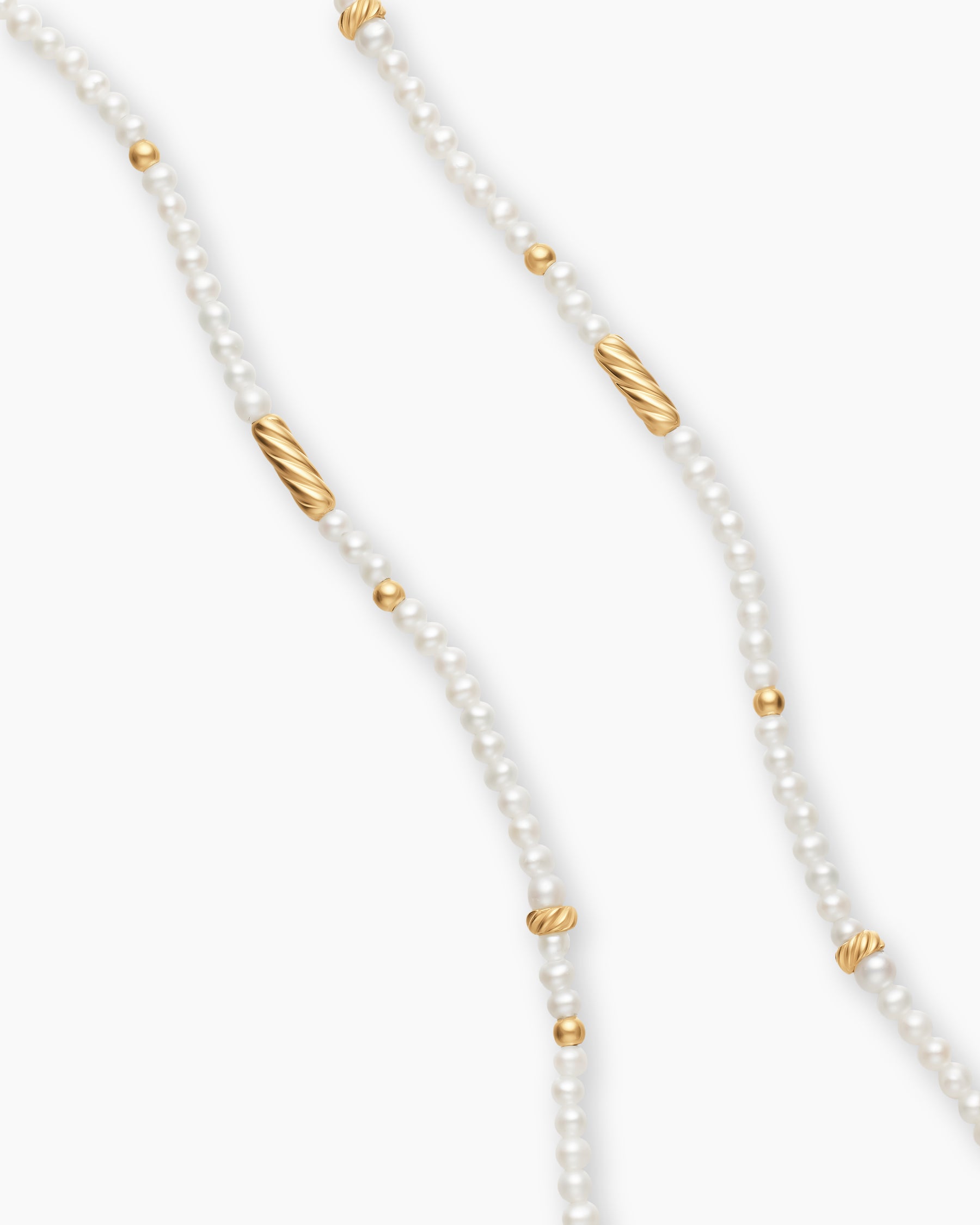Color Bead Necklace in 18K Yellow Gold with Pearls, 4mm - Image 3