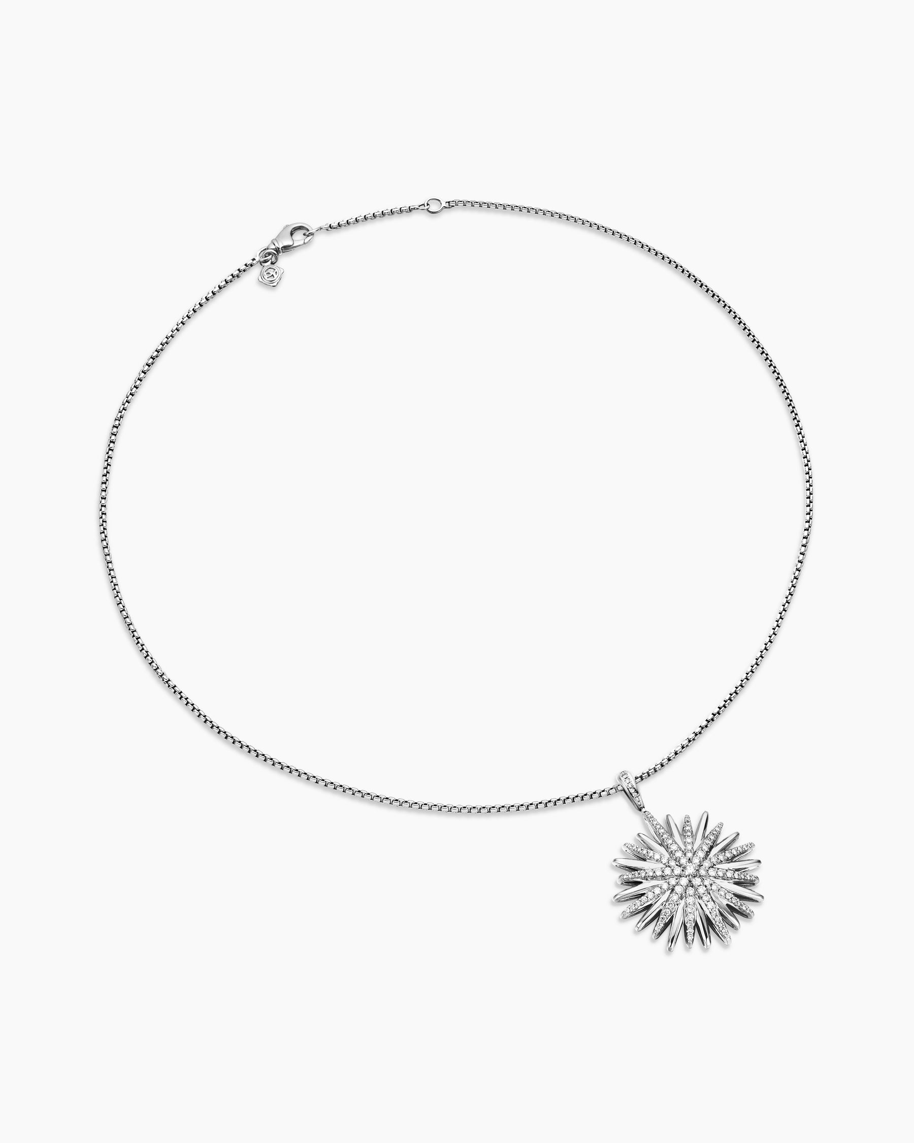Starburst Pendant in Sterling Silver with Diamonds, 32mm - Image 3