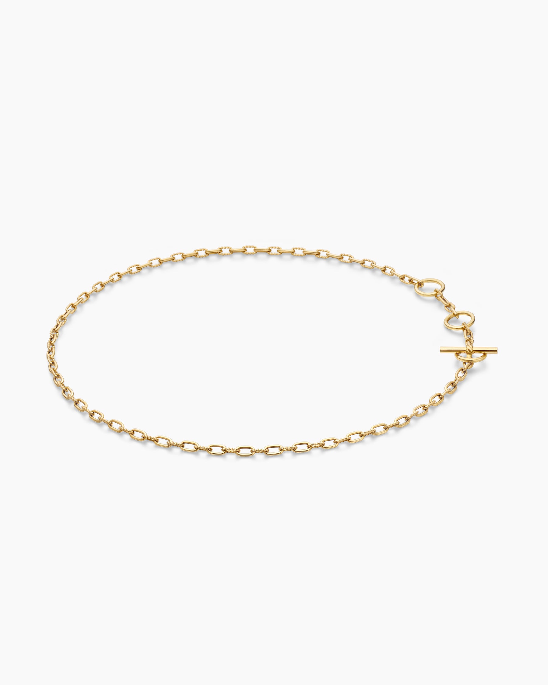 DY Madison Three Ring Chain Necklace in 18K Yellow Gold, 3mm - Image 3