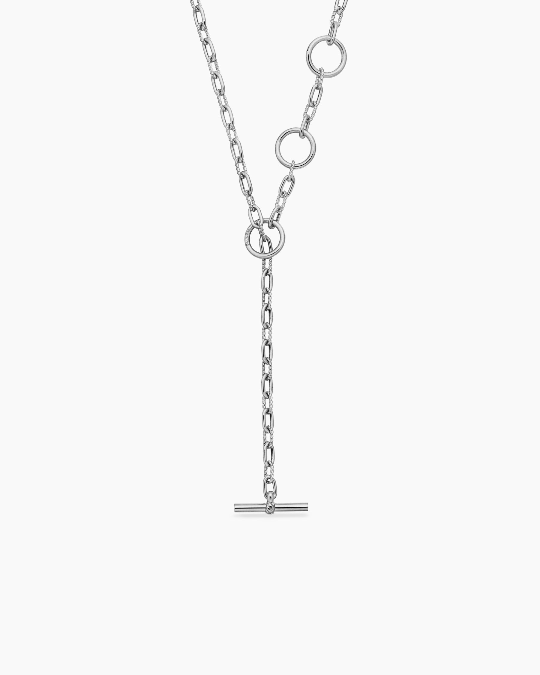DY Madison Three Ring Chain Necklace in Sterling Silver, 3mm - Image 4