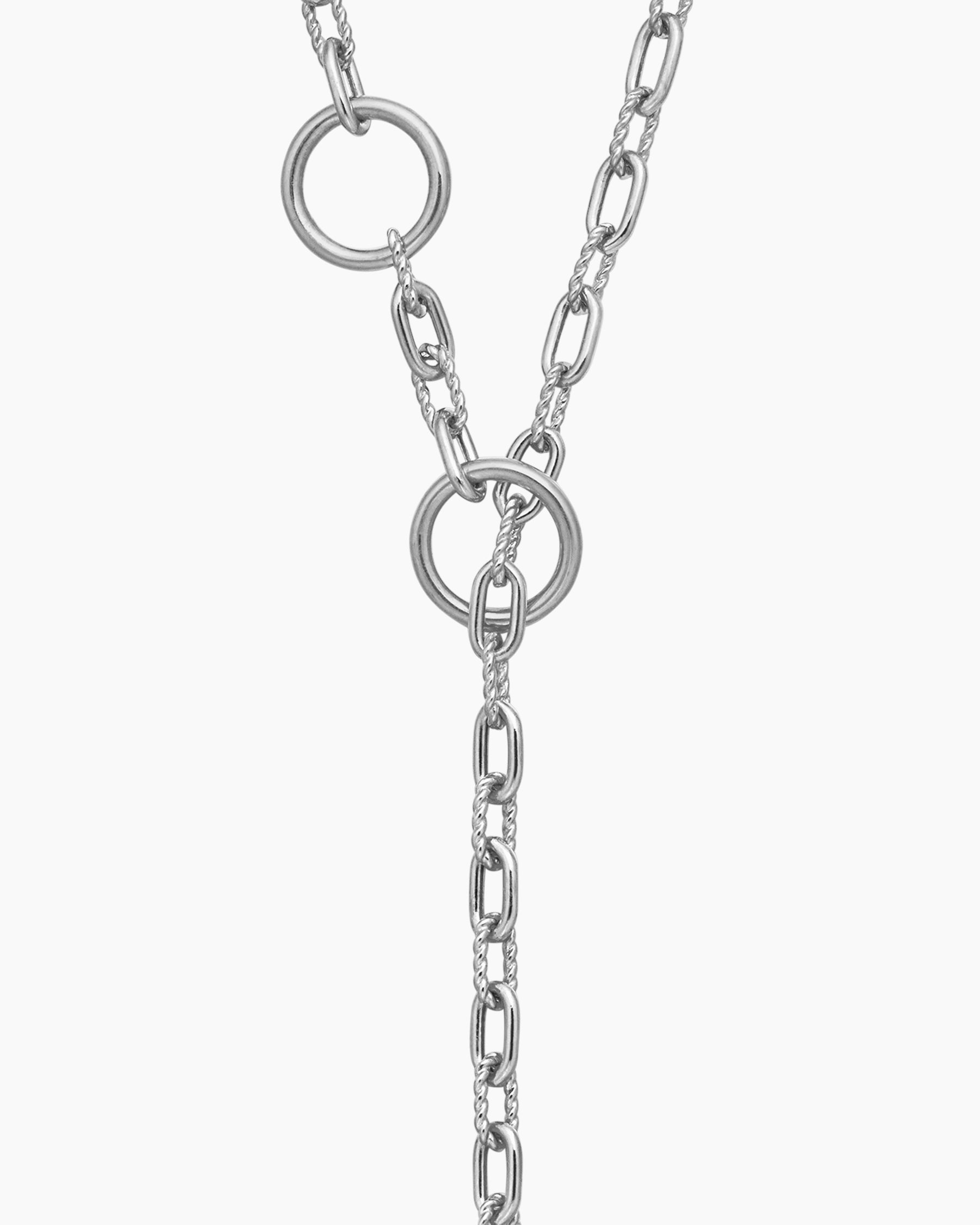 DY Madison Three Ring Chain Necklace in Sterling Silver, 3mm - Image 5