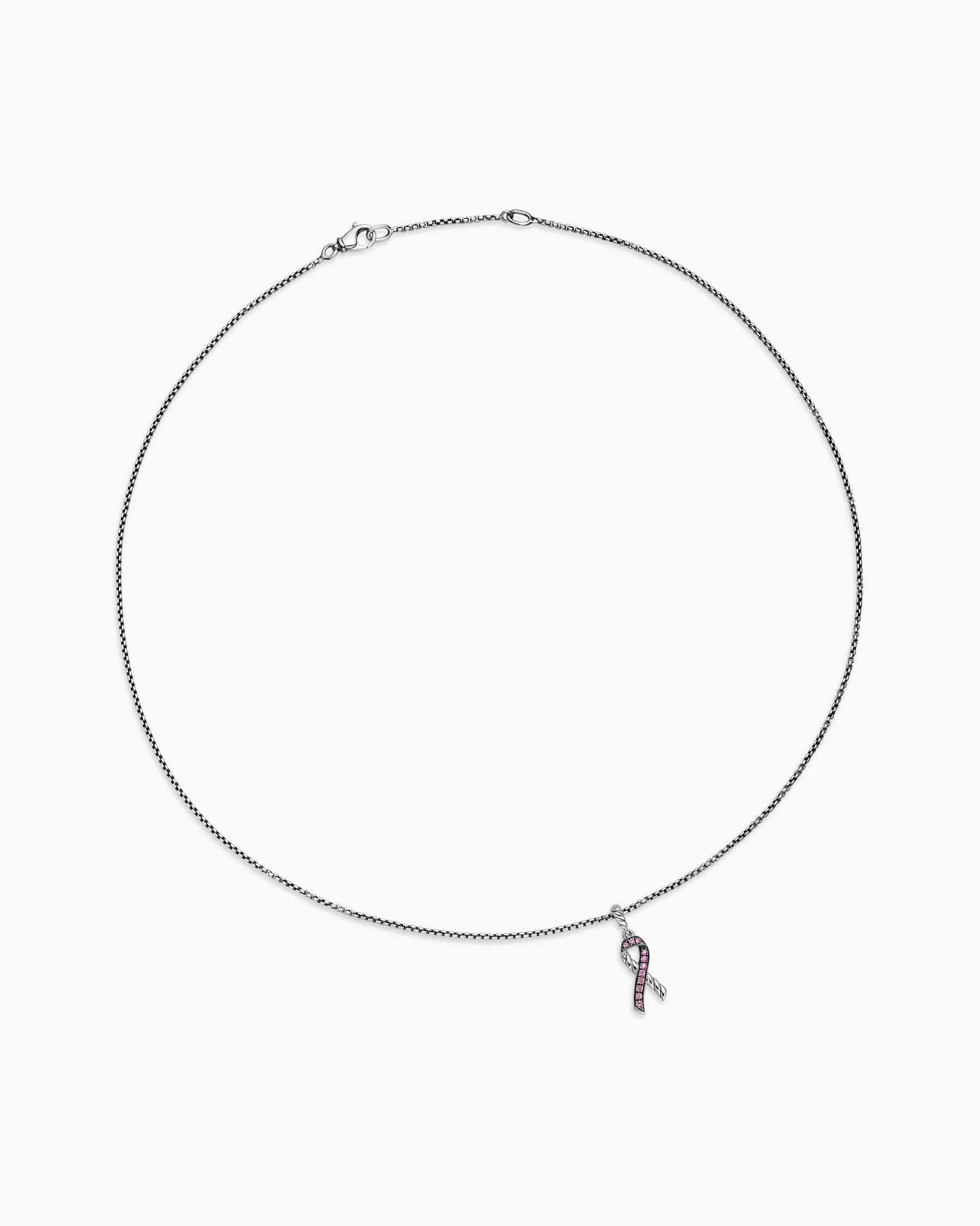 Cable Collectibles Ribbon Necklace in Sterling Silver with Pink Sapphires, 24.4mm - Image 3