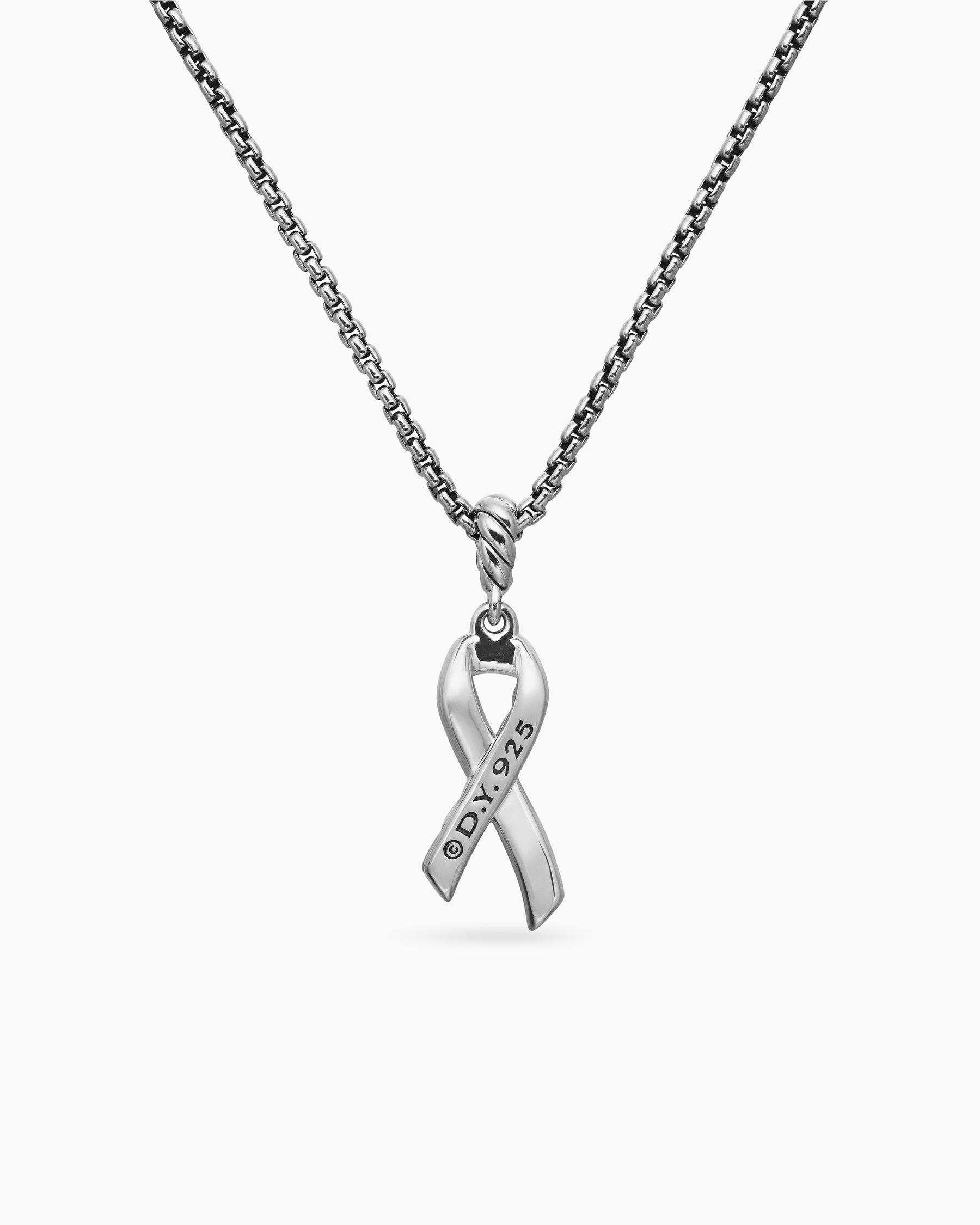 Cable Collectibles Ribbon Necklace in Sterling Silver with Pink Sapphires, 24.4mm - Image 4