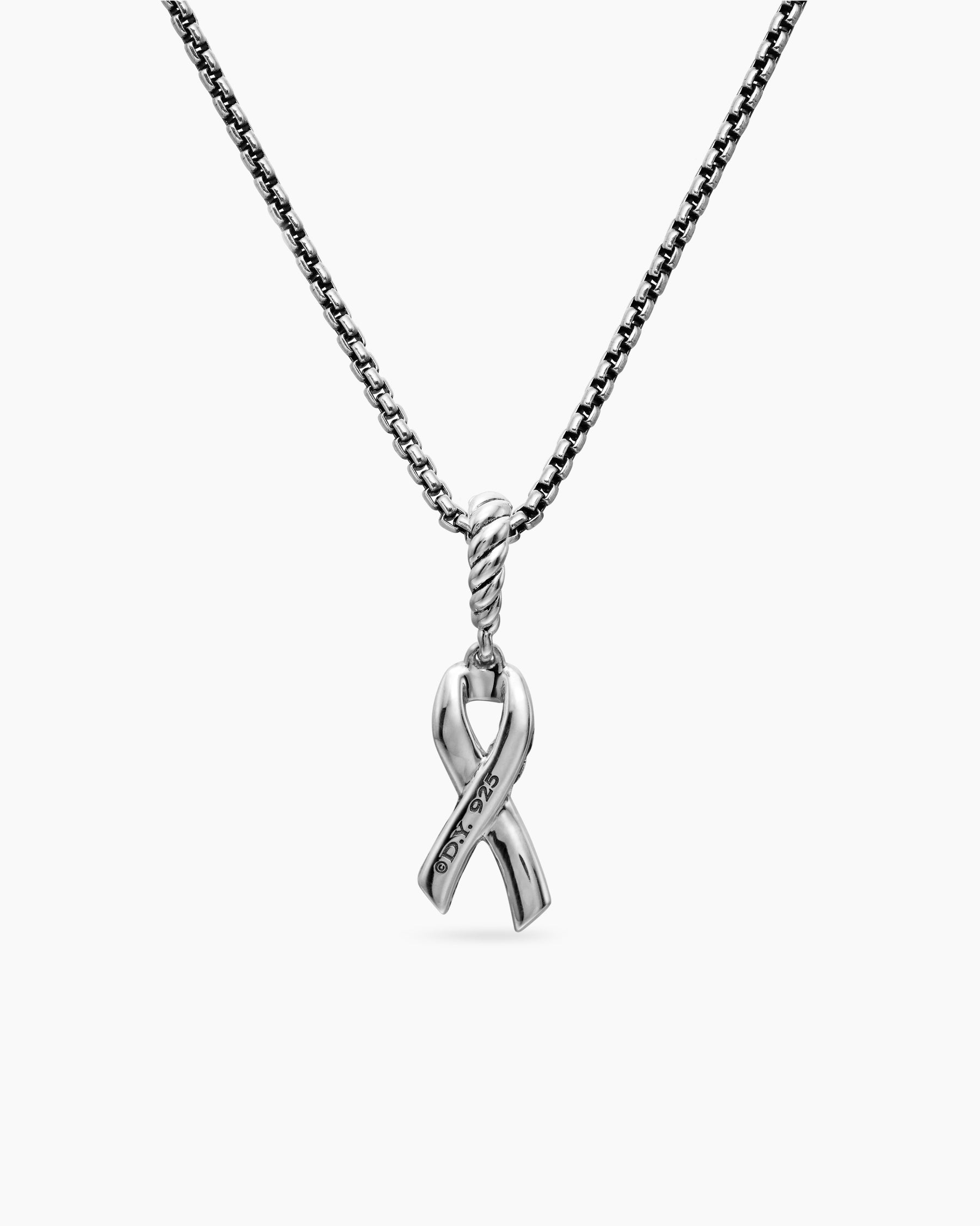Cable Collectibles Ribbon Necklace in Sterling Silver with Pink Enamel, 24.4mm - Image 4