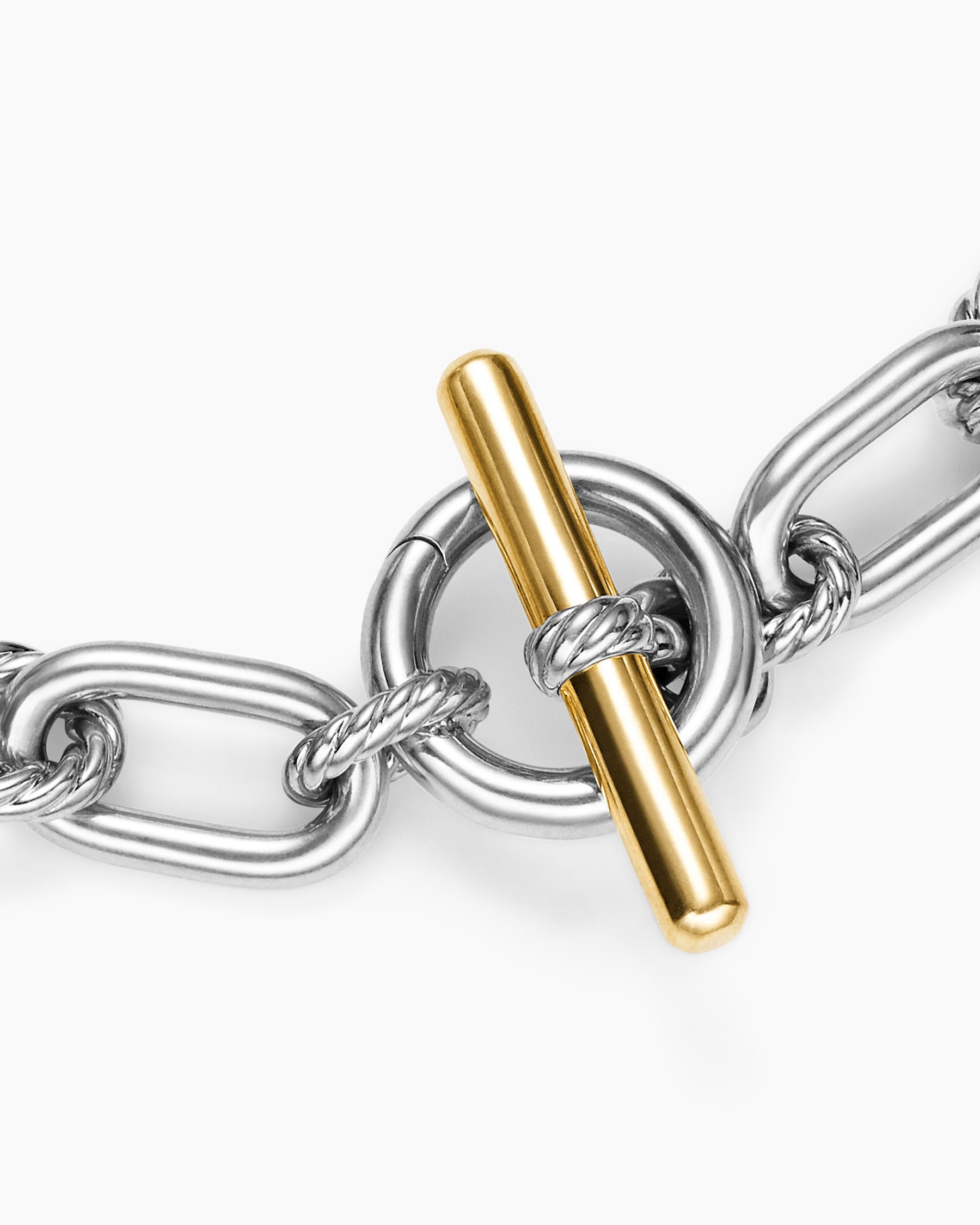 DY Madison Toggle Chain Necklace in Sterling Silver with 18K Yellow Gold, 11mm - Image 5