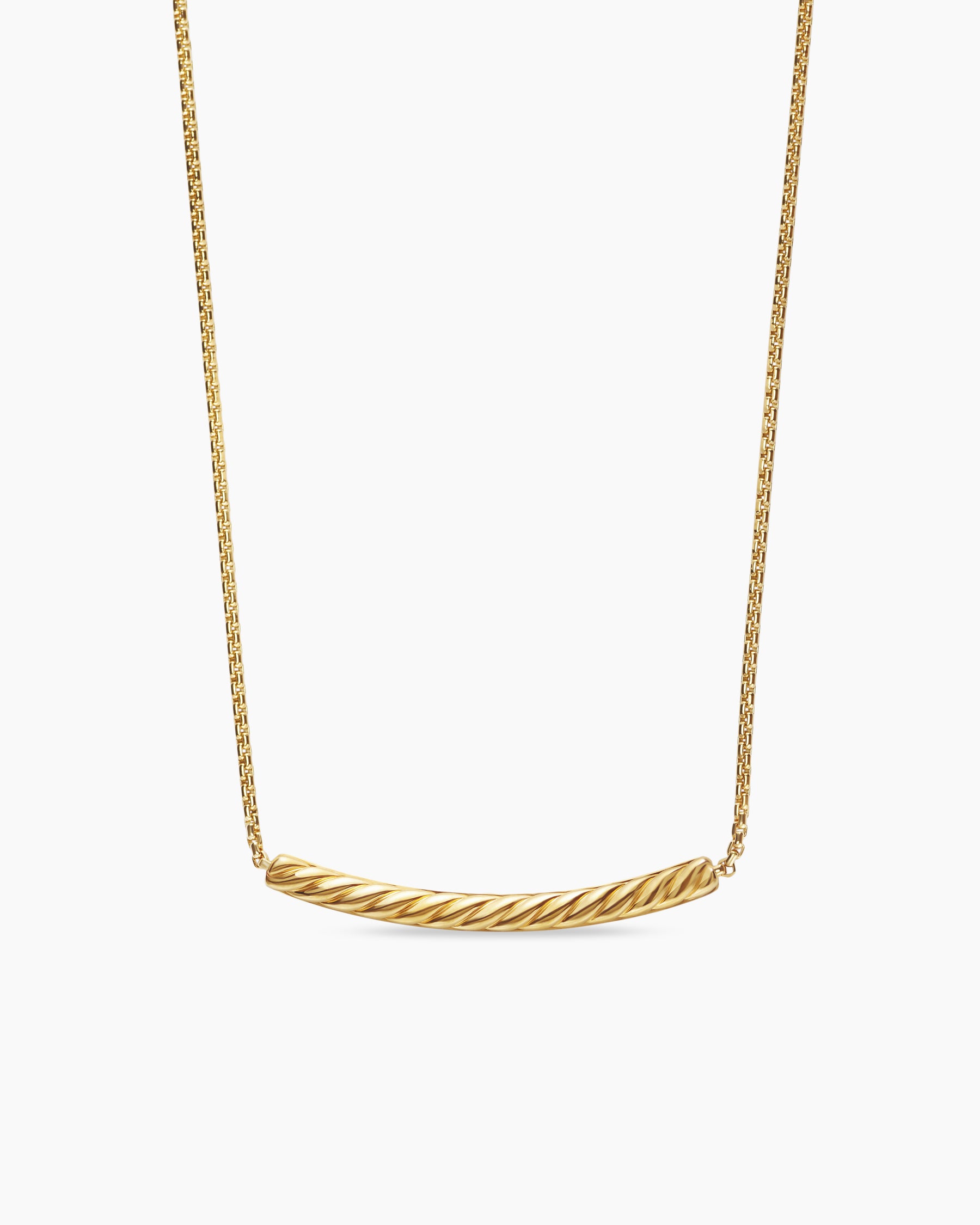 Petite Pavé Bar Necklace in 18K Yellow Gold with Blue Sapphires, 1.25mm - Image 4
