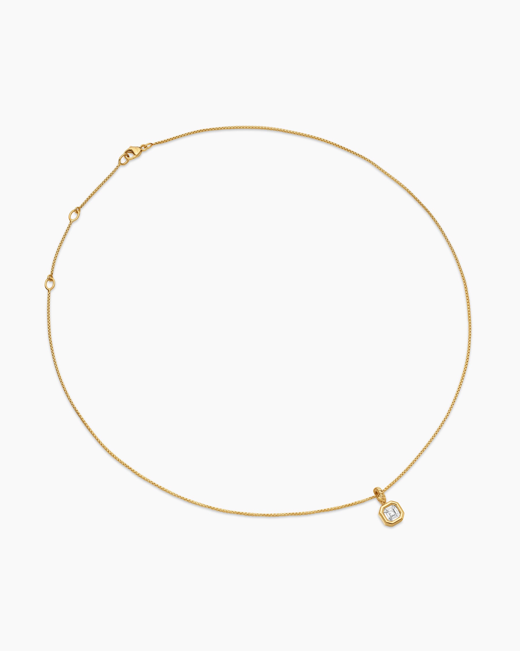 Alternative view of Illusion Set Drop Necklace in 18K Yellow Gold with Diamond, 7.7mm