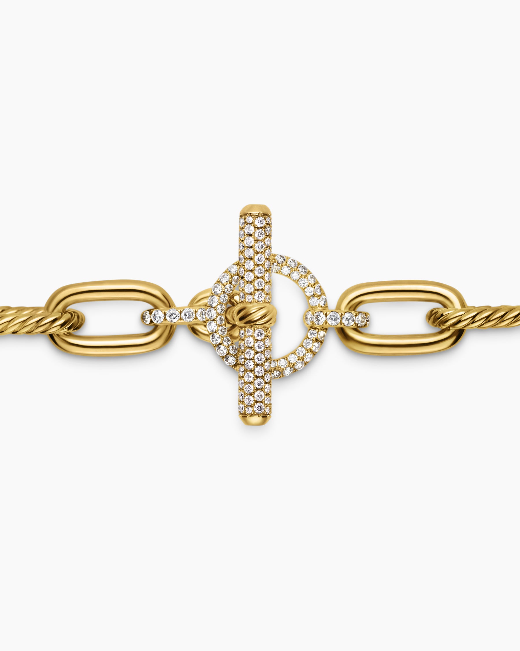 DY Madison Toggle Chain Necklace in 18K Yellow Gold with Diamond Links, 11mm - Image 5