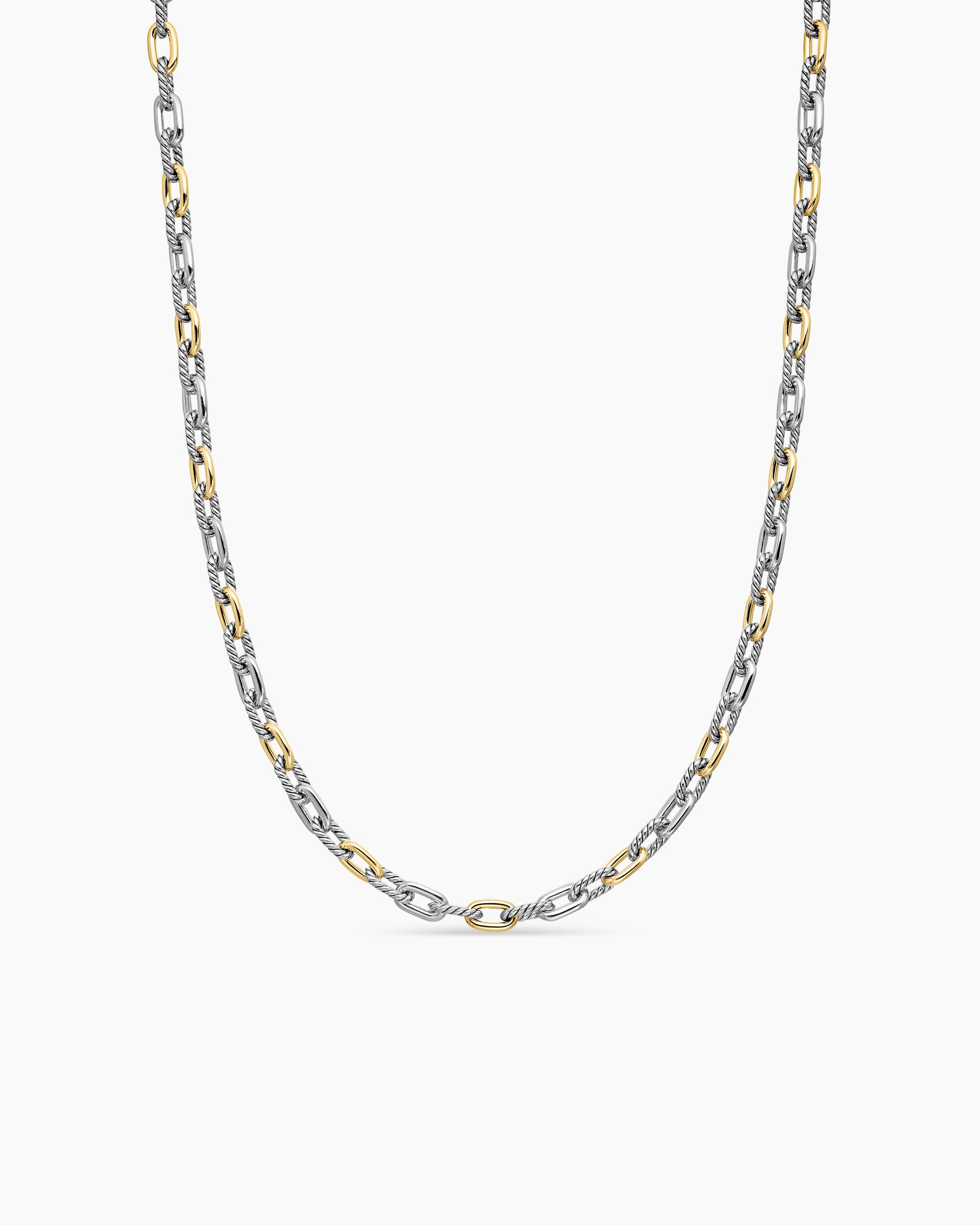 DY Madison Chain Necklace in Sterling Silver with 18K Yellow Gold, 5.5mm