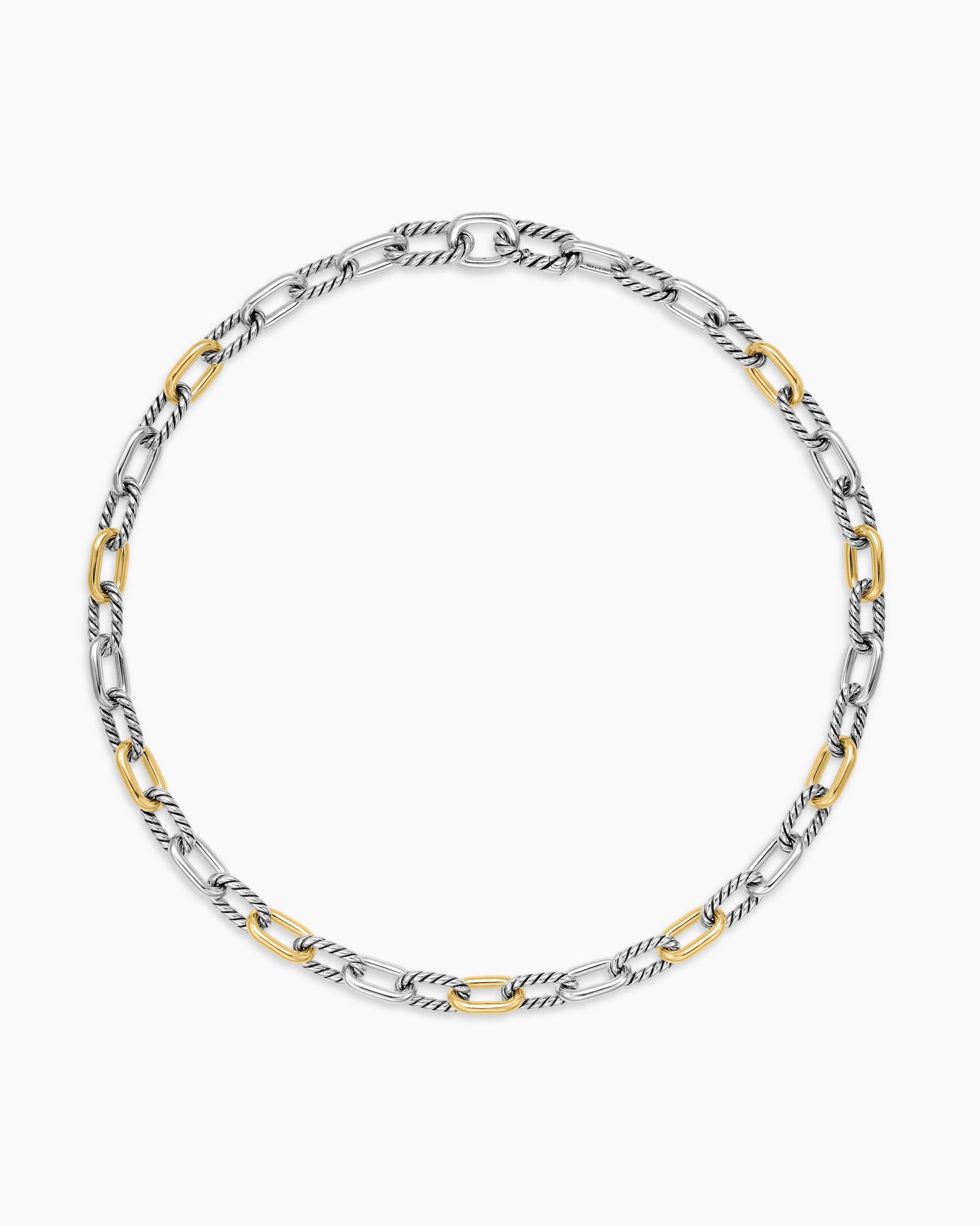 DY Madison Chain Necklace in Sterling Silver with 18K Yellow Gold, 8.5mm - Image 4