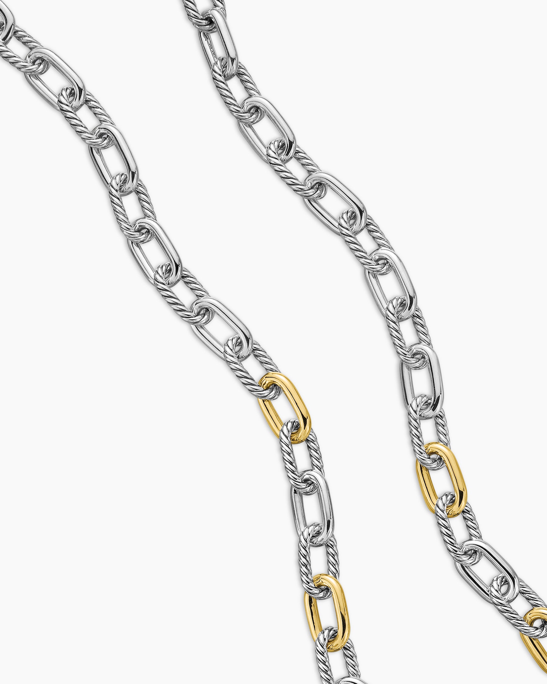 DY Madison Chain Necklace in Sterling Silver with 18K Yellow Gold, 11mm - Image 3
