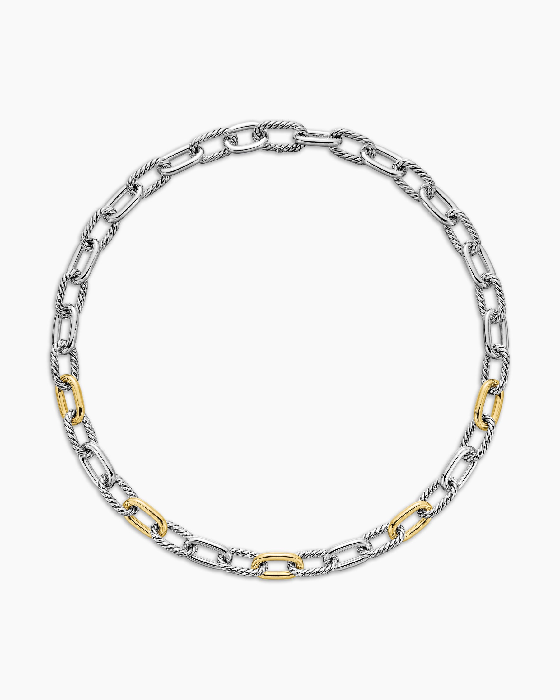 DY Madison Chain Necklace in Sterling Silver with 18K Yellow Gold, 11mm - Image 4