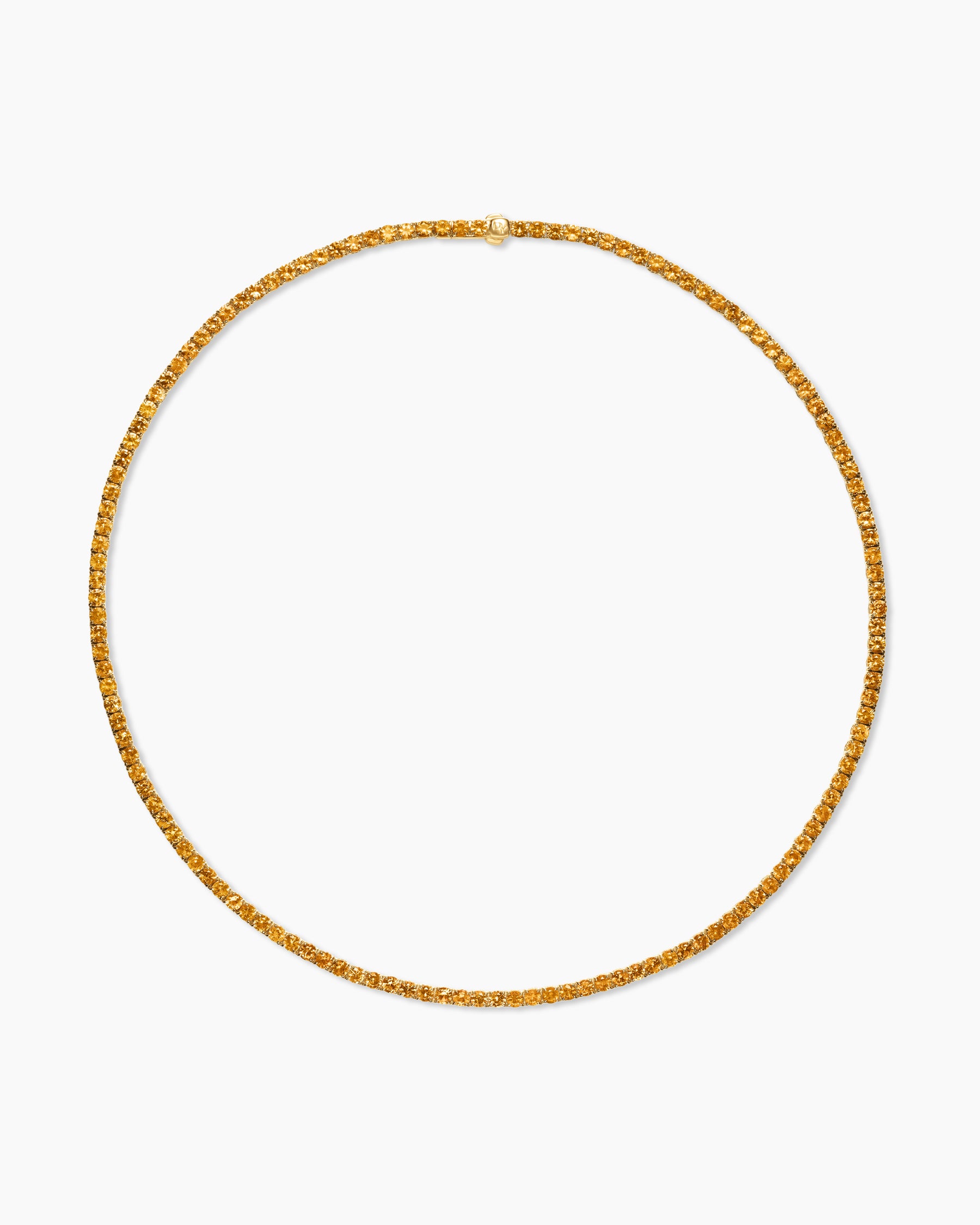 Tennis Necklace in 18K Yellow Gold with Orange Sapphires, 3mm - Image 3