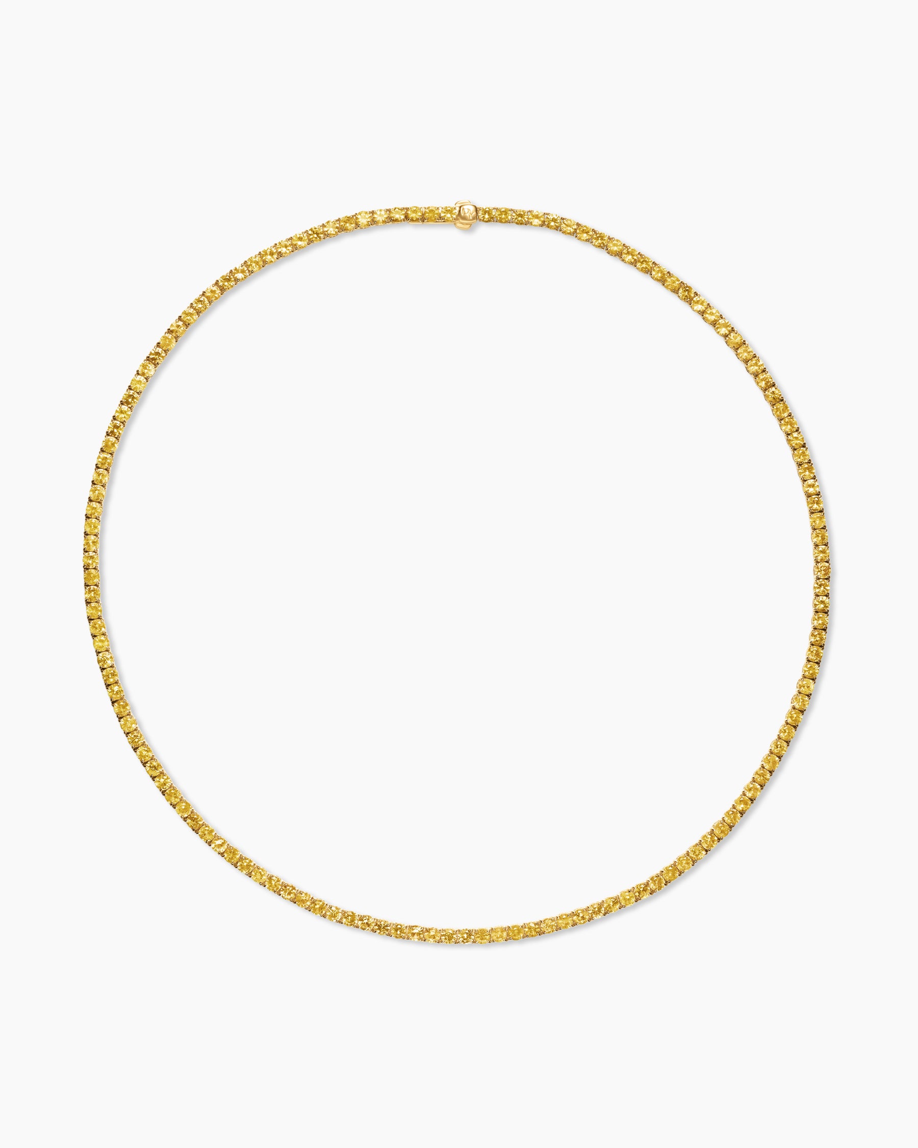 Tennis Necklace in 18K Yellow Gold with Yellow Sapphires, 3mm - Image 3