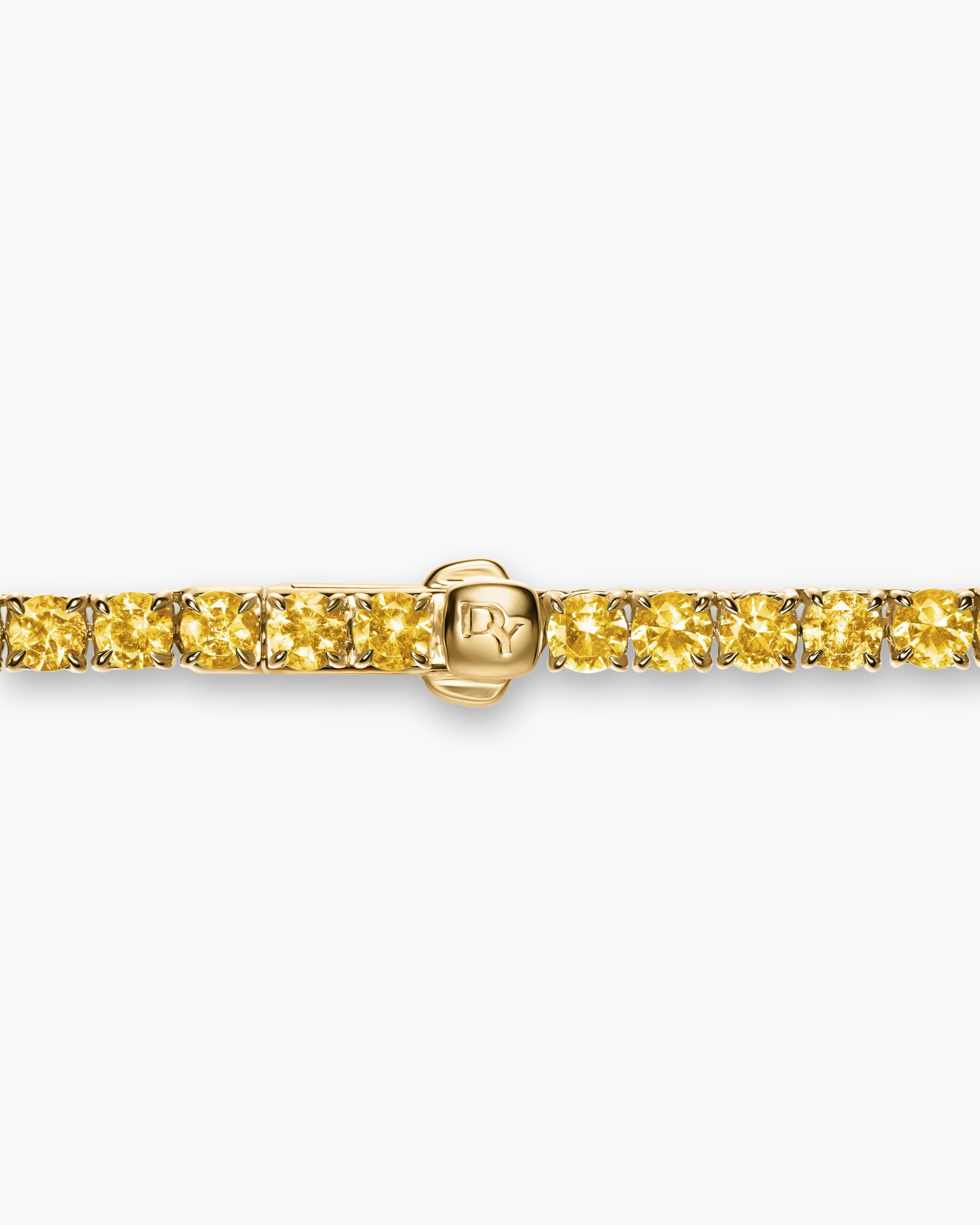 Tennis Necklace in 18K Yellow Gold with Yellow Sapphires, 3mm - Image 4