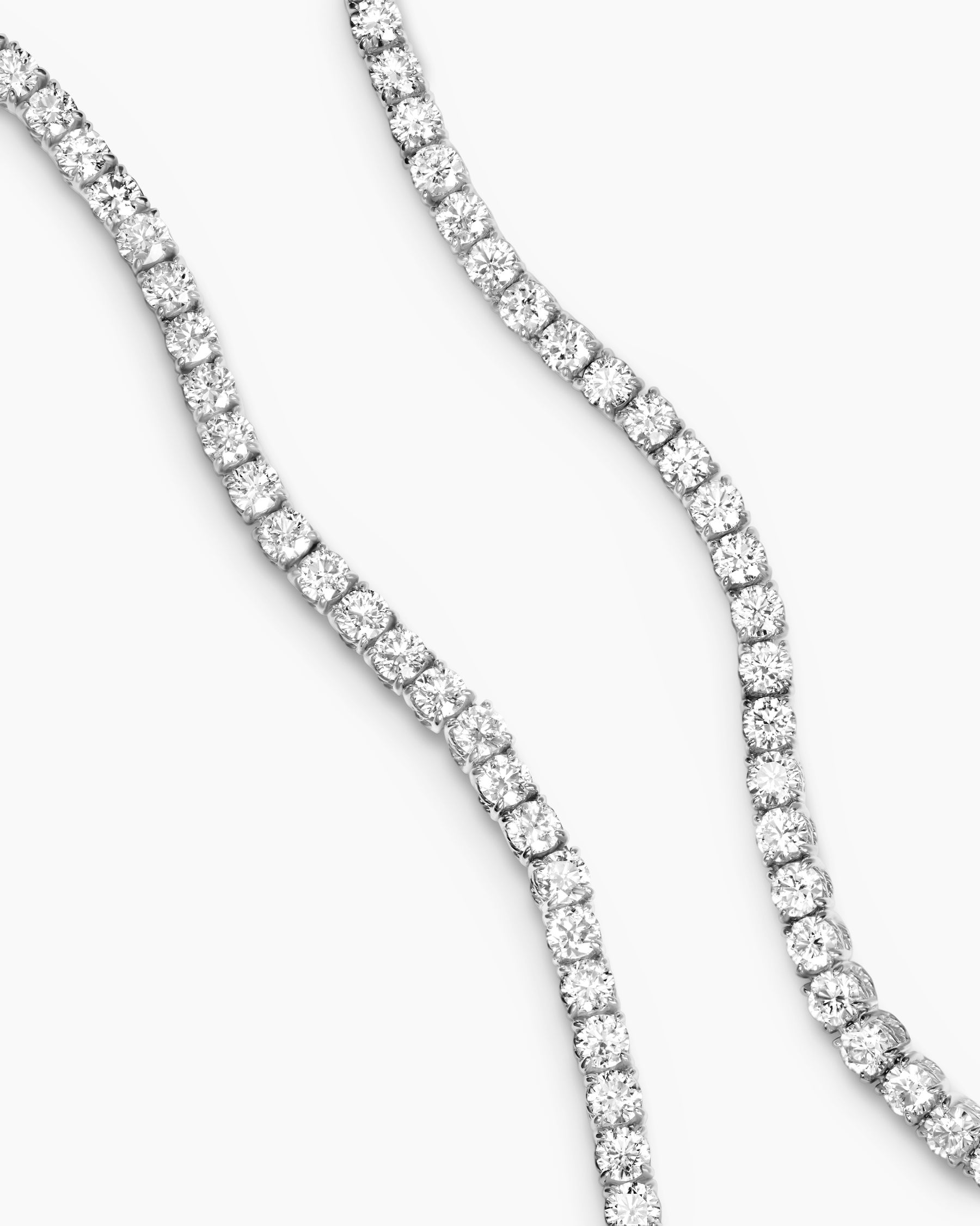 Tennis Necklace in 18K White Gold with Diamonds, 3mm - Image 3