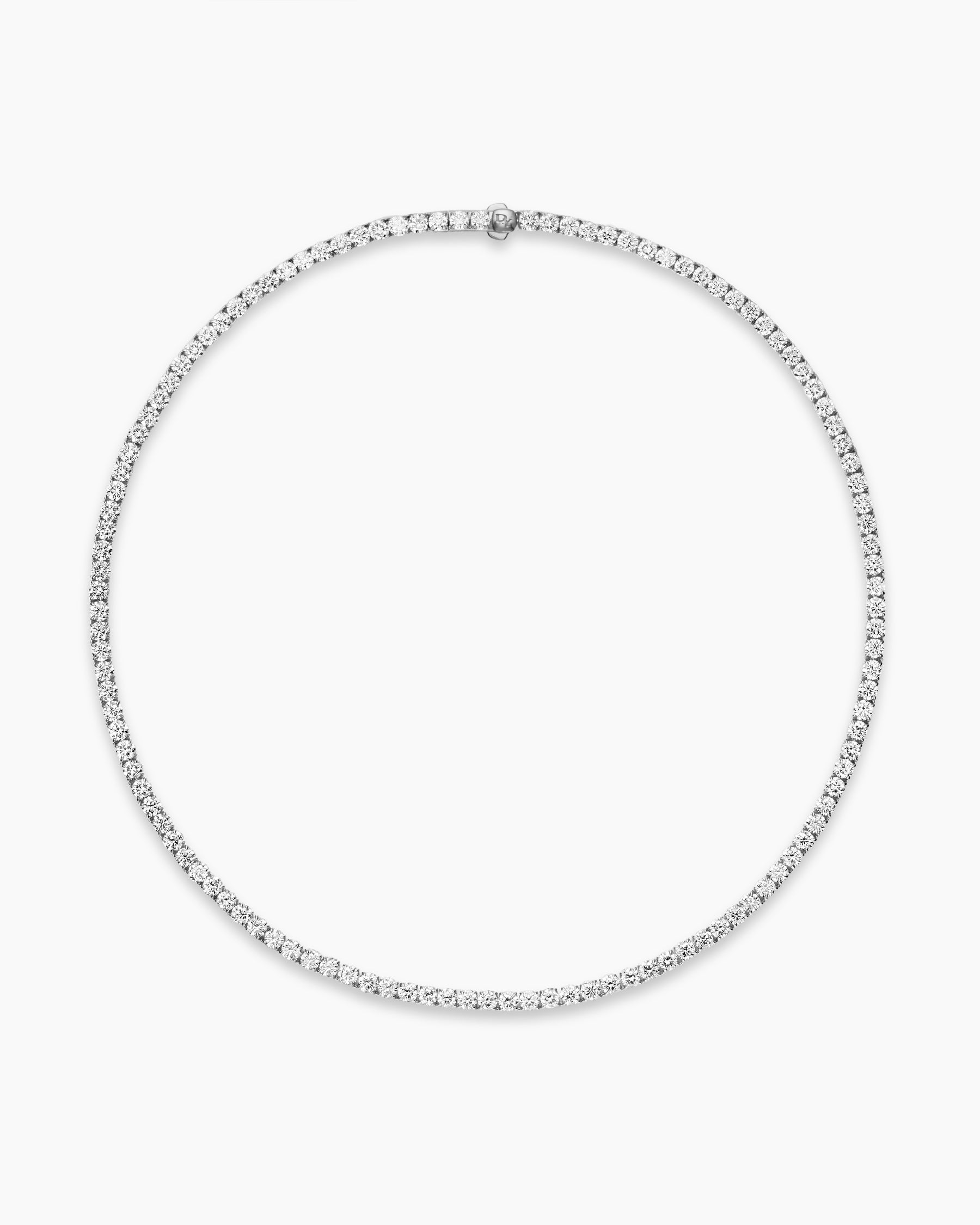 Tennis Necklace in 18K White Gold with Diamonds, 3mm - Image 4