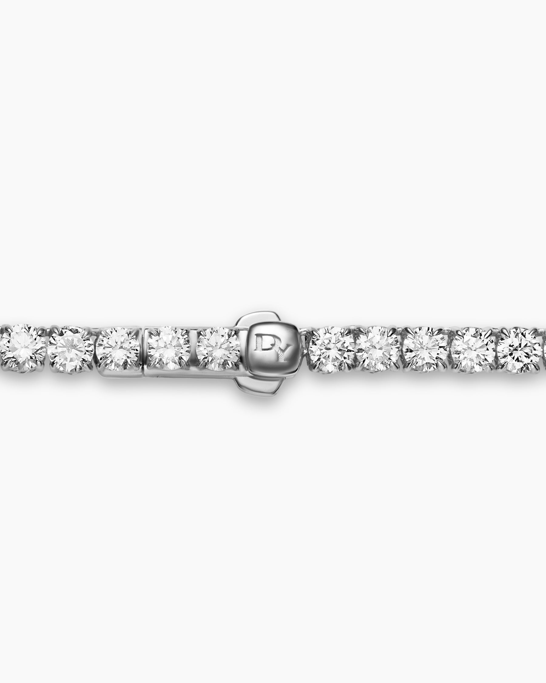 Tennis Necklace in 18K White Gold with Diamonds, 3mm - Image 5