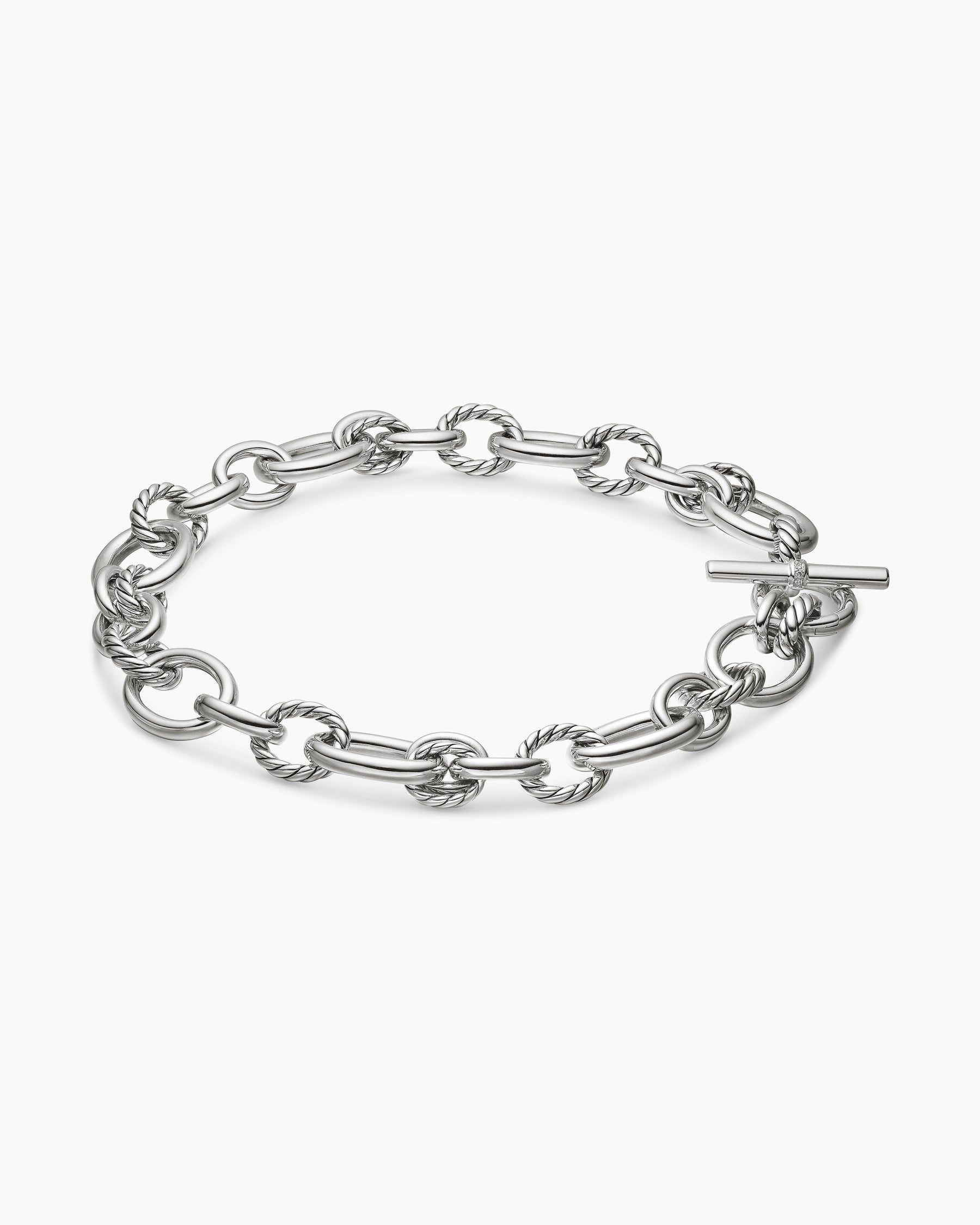 DY Mercer Chain Necklace in Sterling Silver with Diamonds, 20mm - Image 3