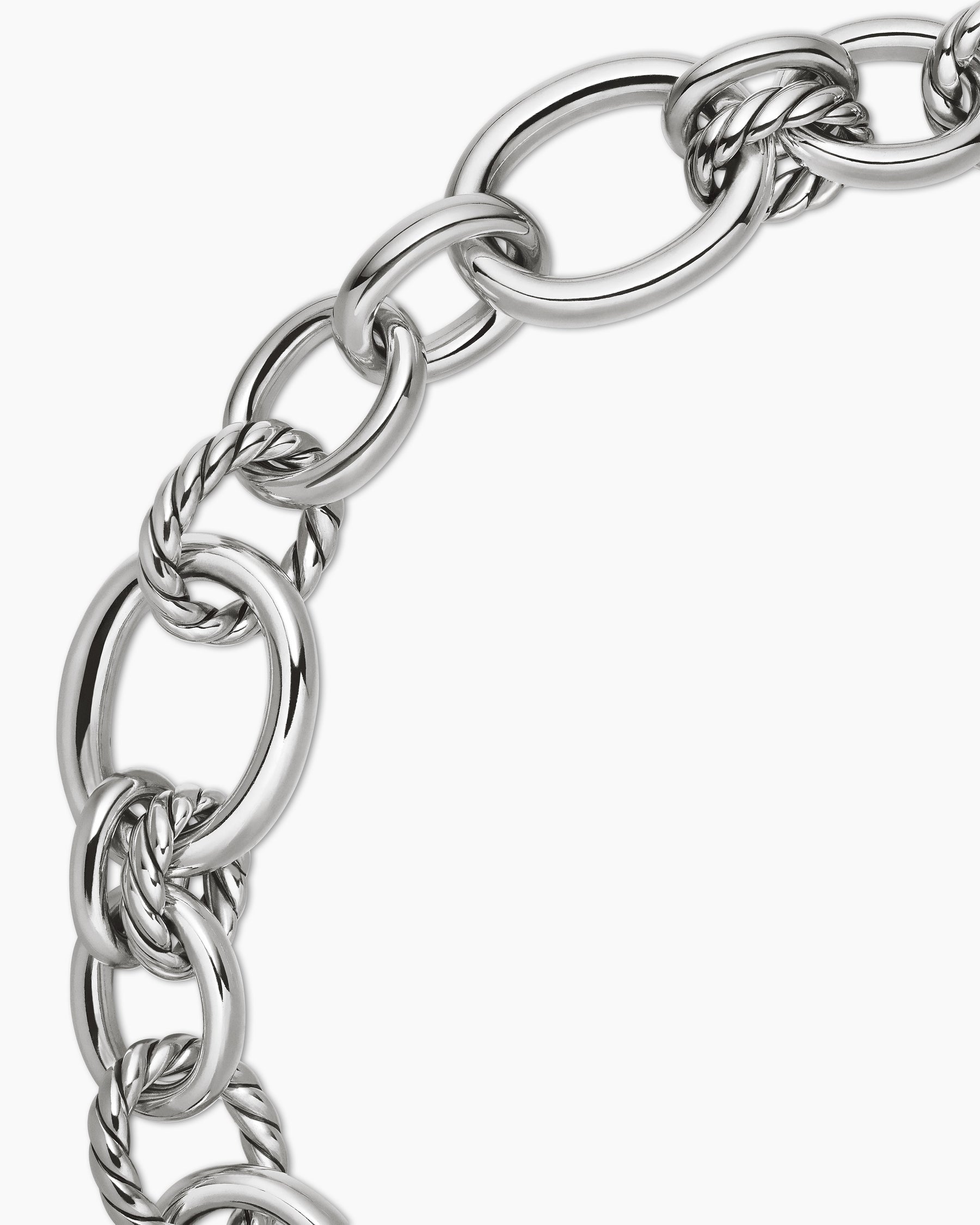 DY Mercer Chain Necklace in Sterling Silver with Diamonds, 20mm - Image 4