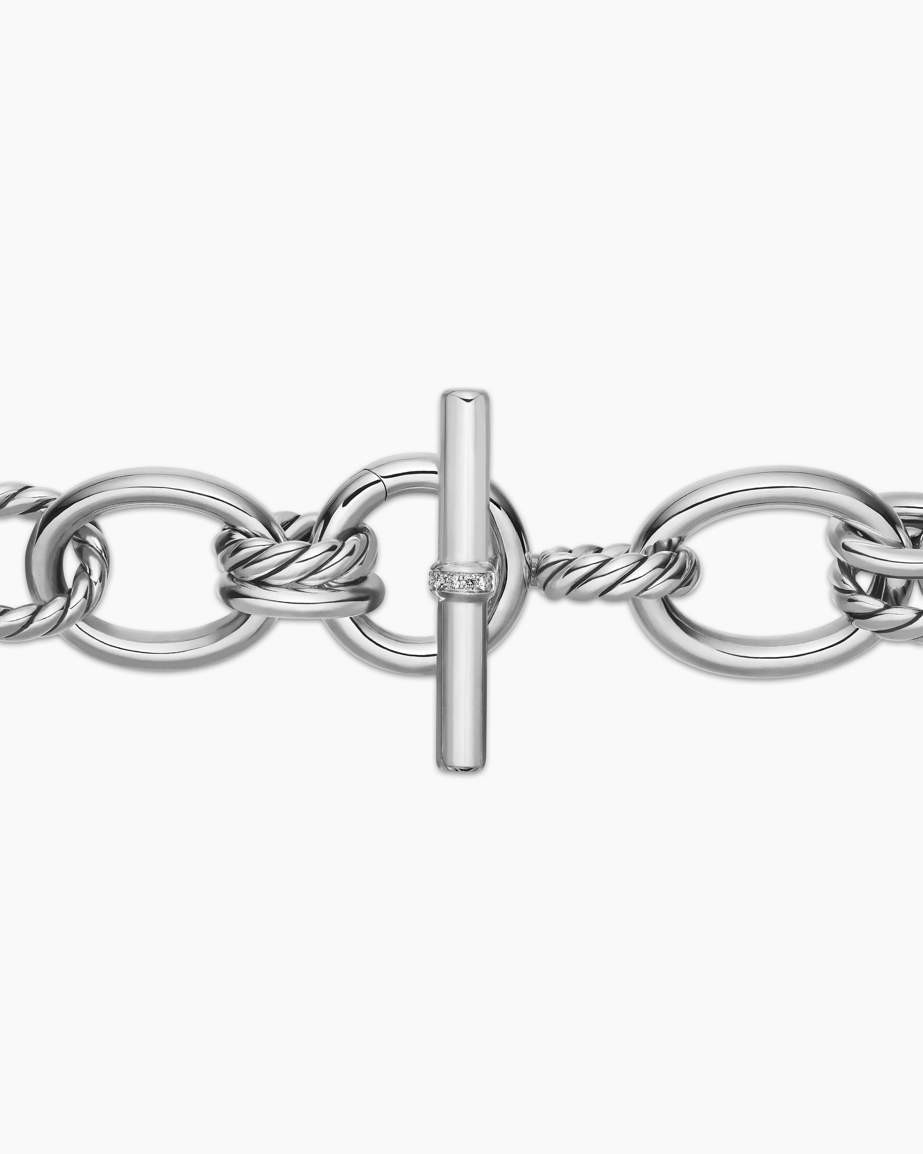 DY Mercer Chain Necklace in Sterling Silver with Diamonds, 20mm - Image 5