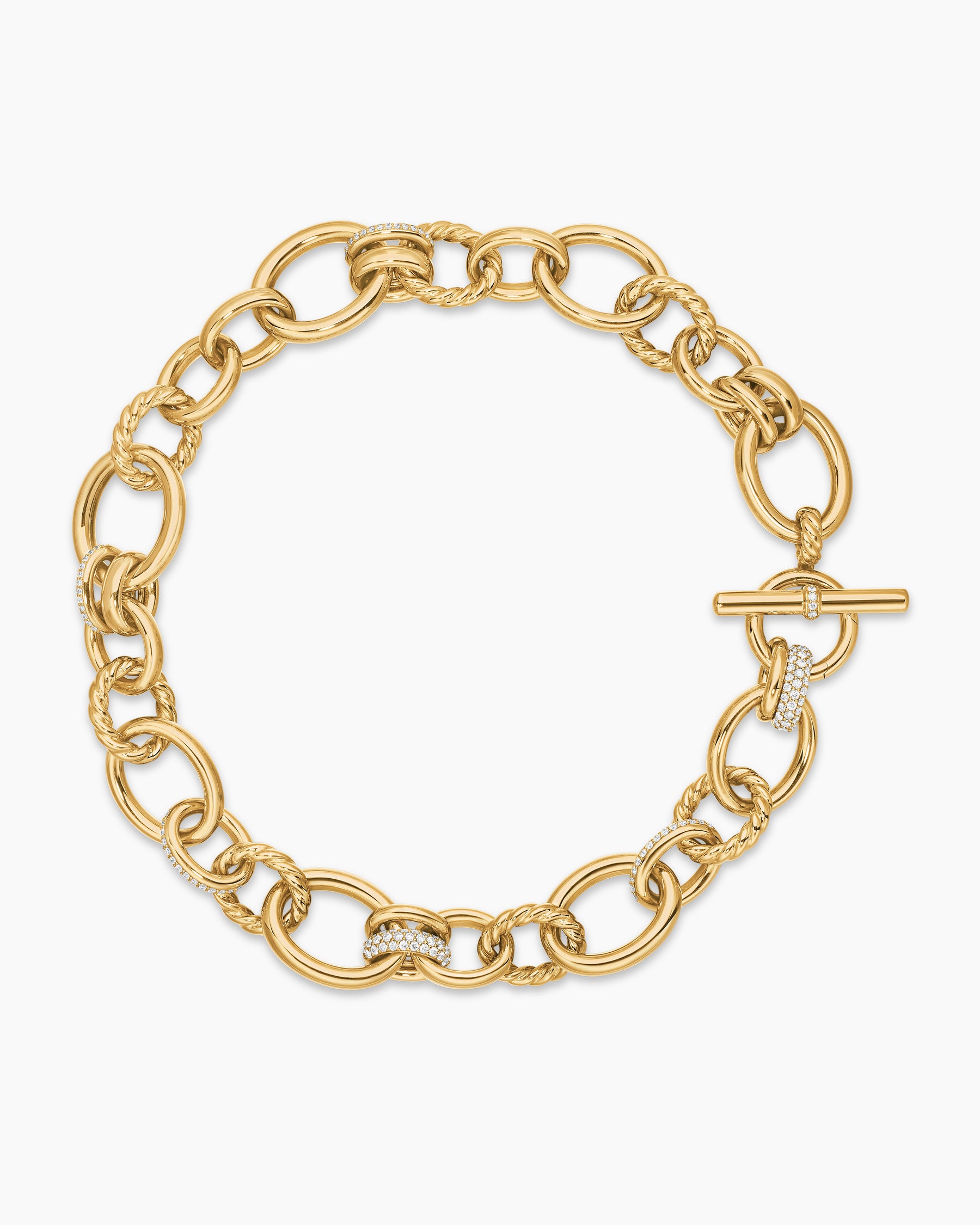DY Mercer Chain Necklace in 18K Yellow Gold with Diamonds, 20mm