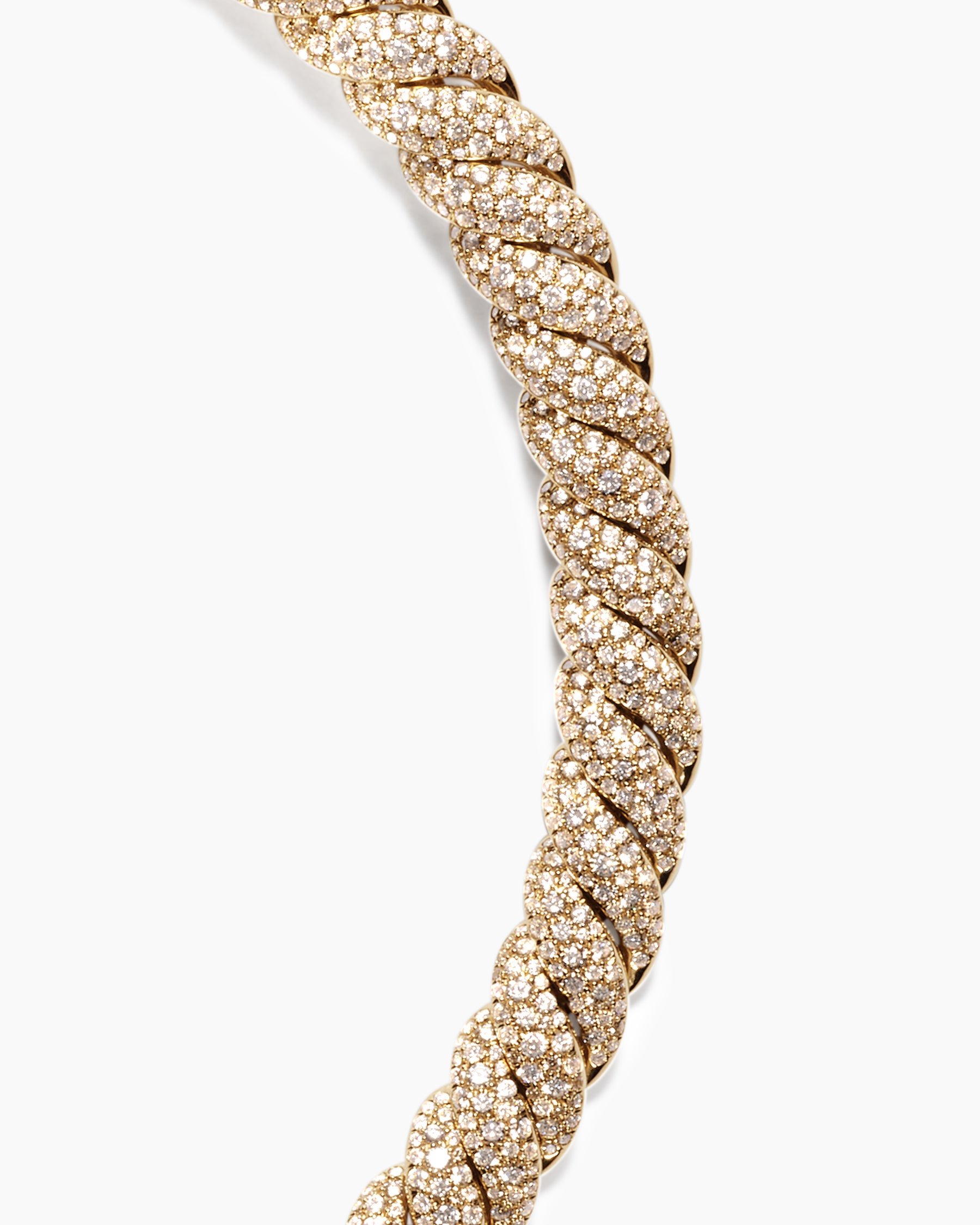 Sculpted Cable Necklace in 18K Yellow Gold with Diamonds, 8.5mm - Image 5
