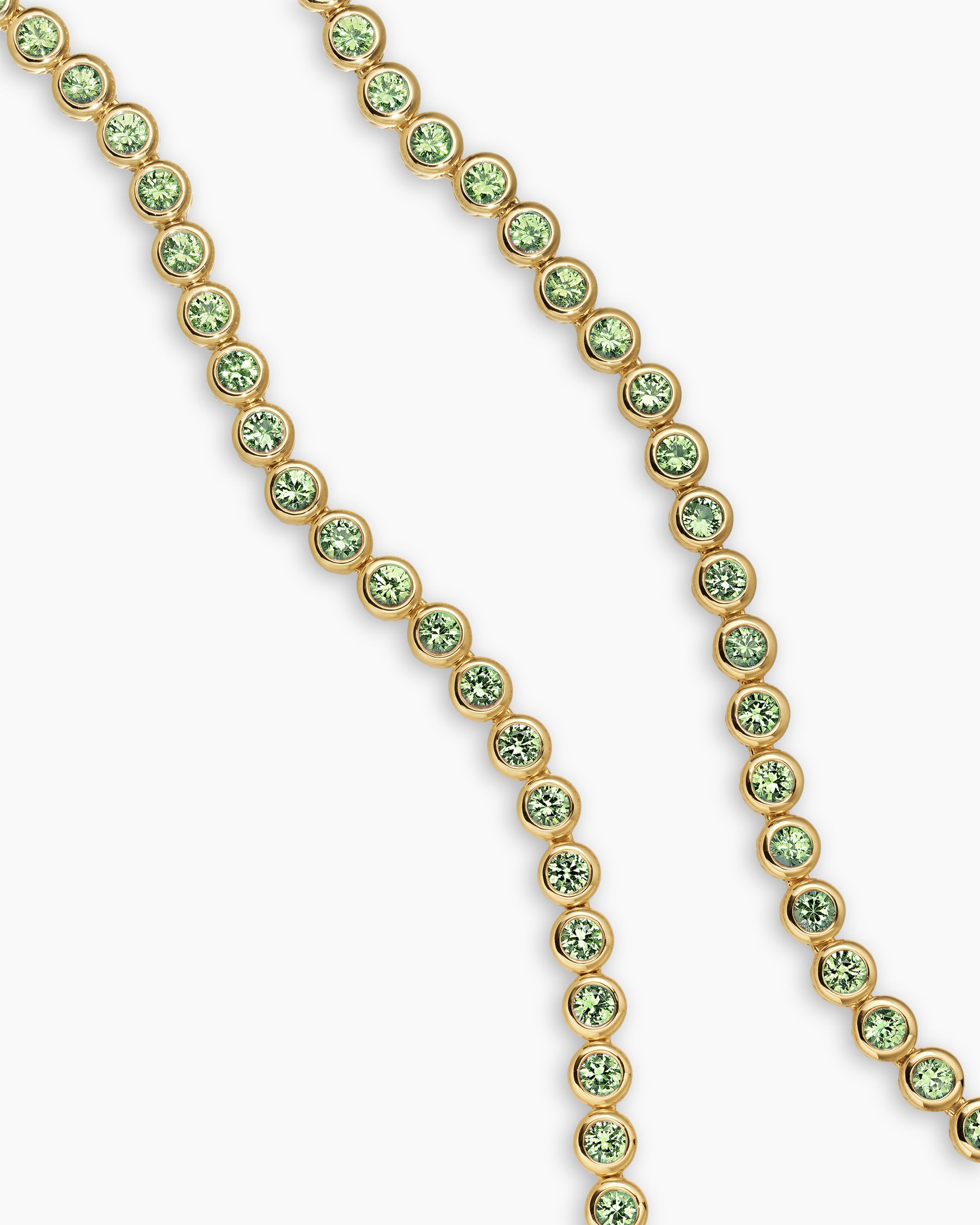 Bezel Set Tennis Necklace in 18K Yellow Gold with Peridot, 4.7mm - Image 3