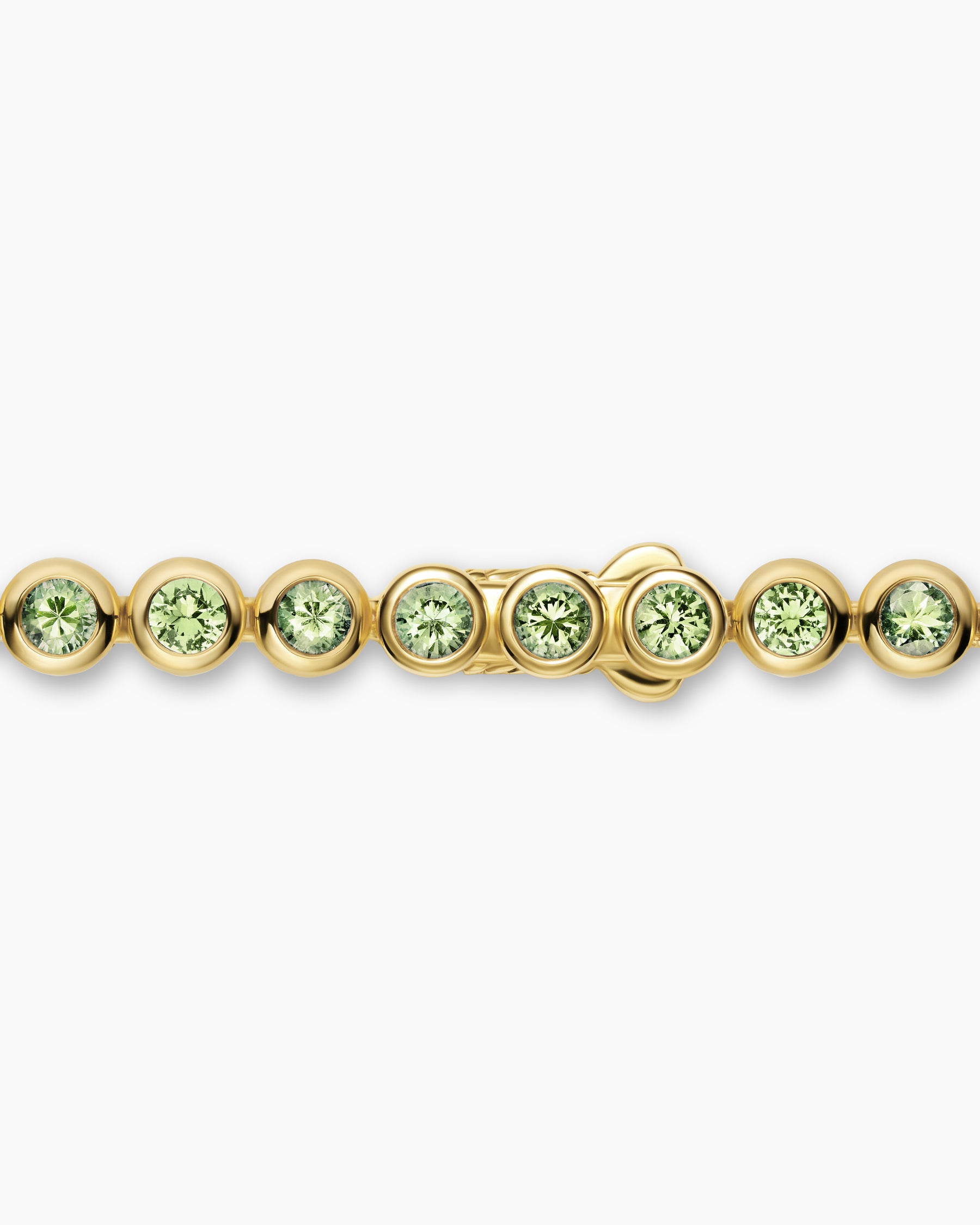 Bezel Set Tennis Necklace in 18K Yellow Gold with Peridot, 4.7mm - Image 5