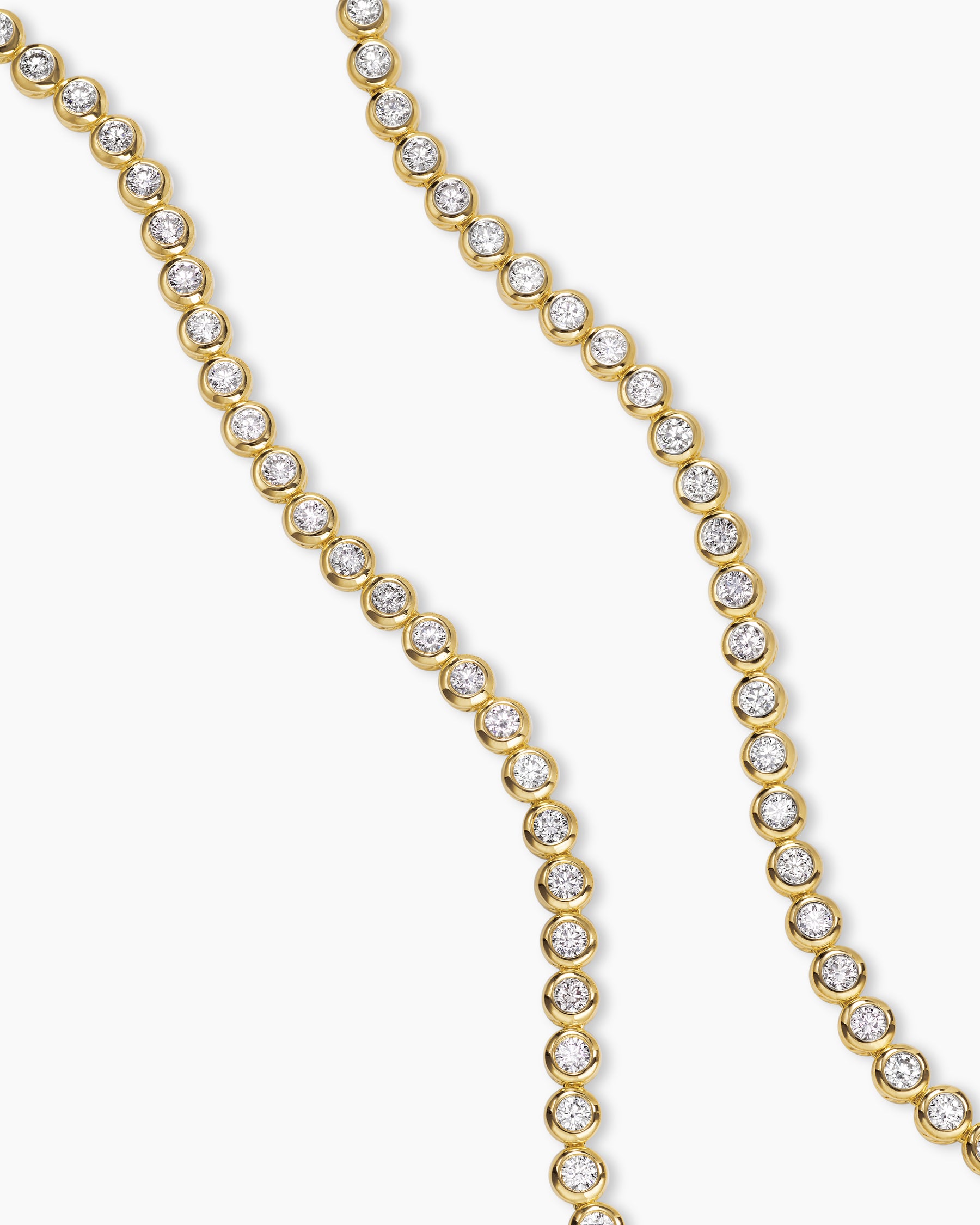 Bezel Set Tennis Necklace in 18K Yellow Gold with Diamonds, 4.7mm - Image 3