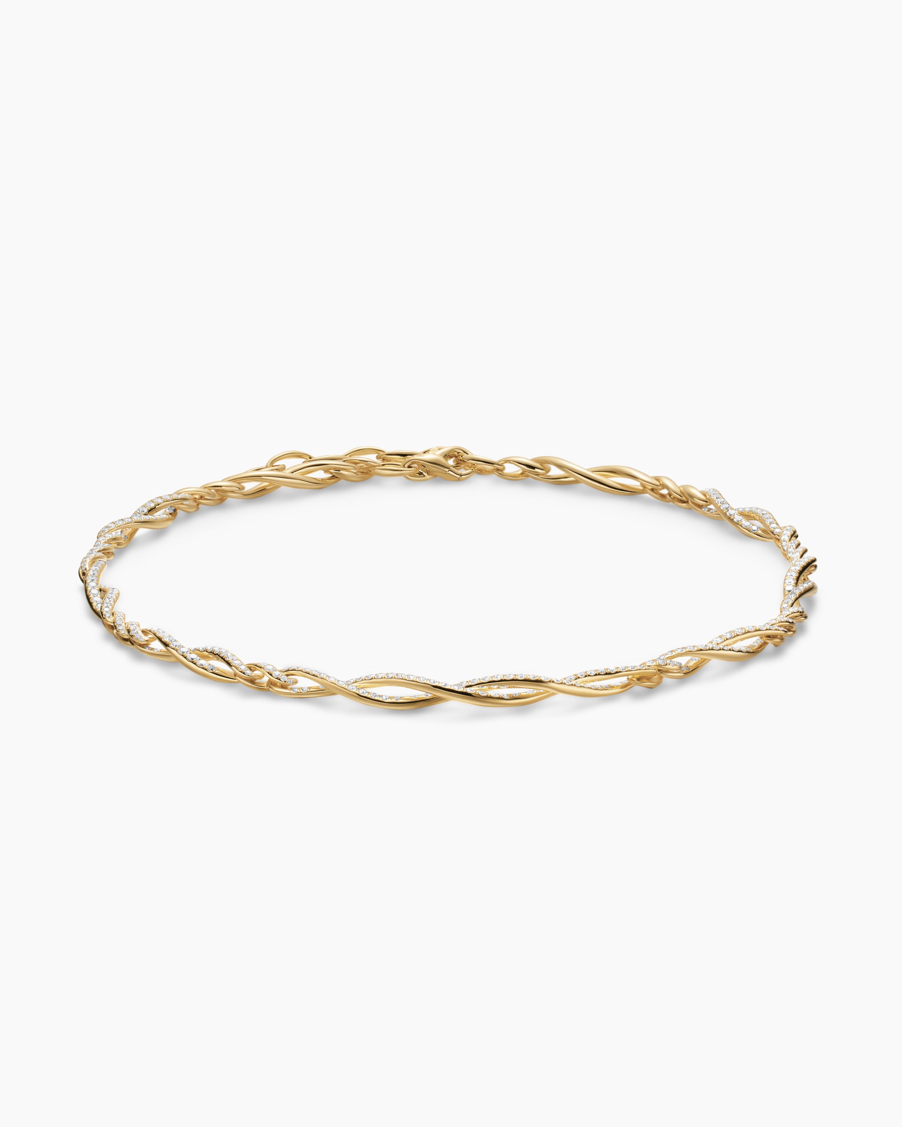 Alternative view of Wisteria Necklace in 18K Yellow Gold with Diamonds, 6mm
