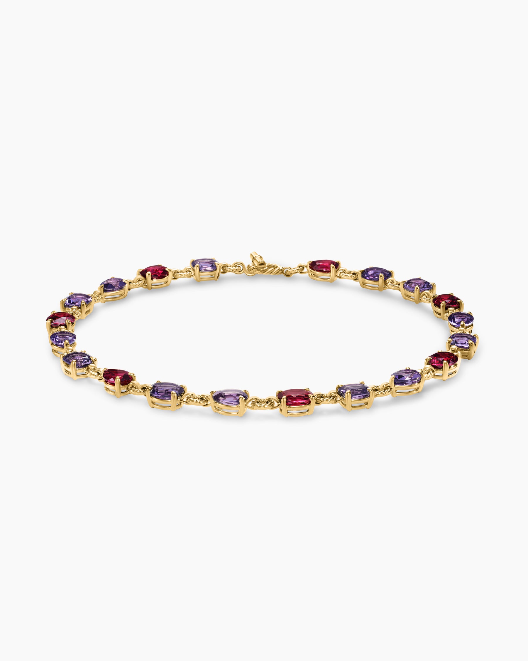 Marbella Toggle Necklace in 18K Yellow Gold with Amethyst and Rhodolite Garnet - Image 3